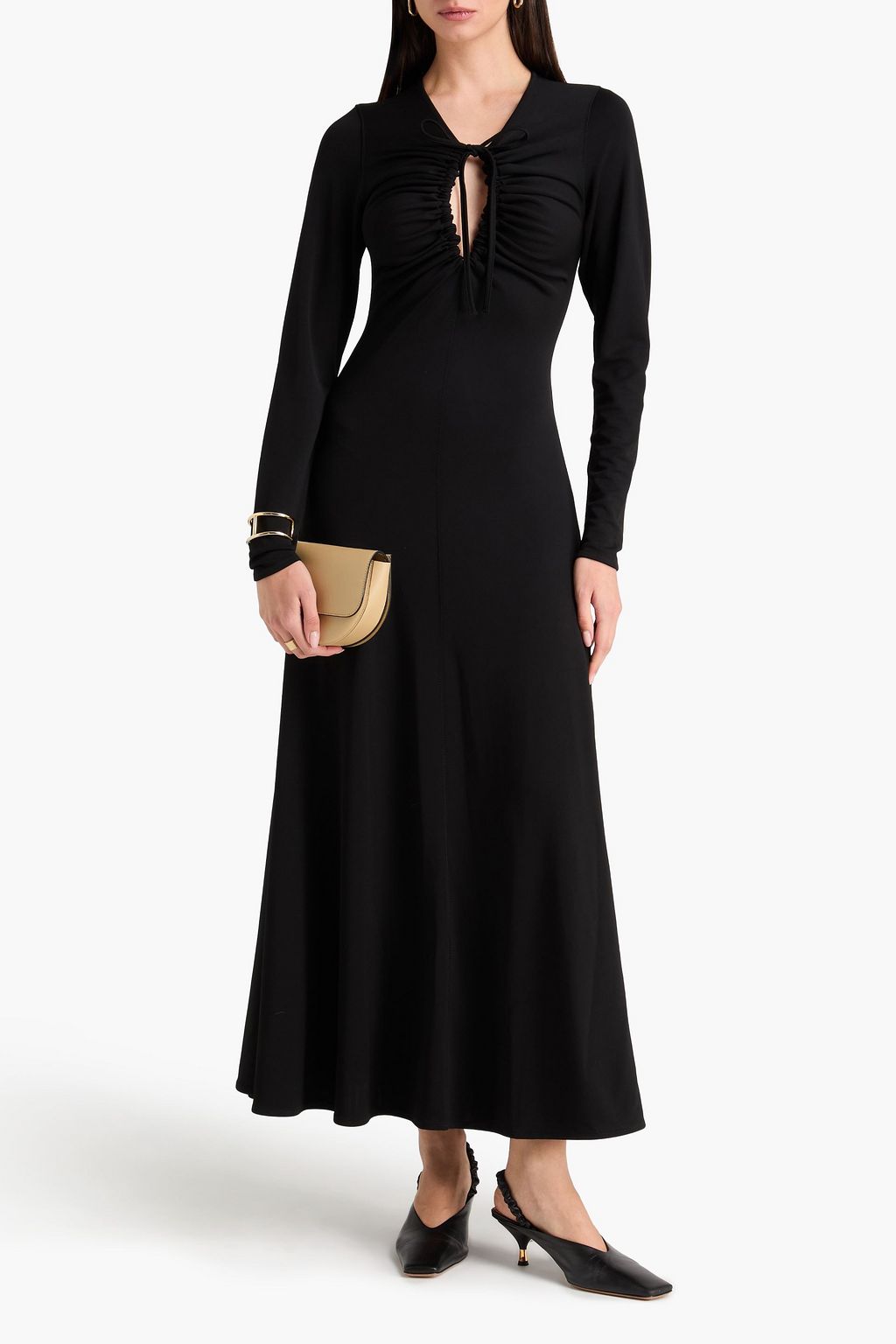 BY MALENE BIRGER فستان طويل "ديجا" من الجيرسي بتأثير مزموم