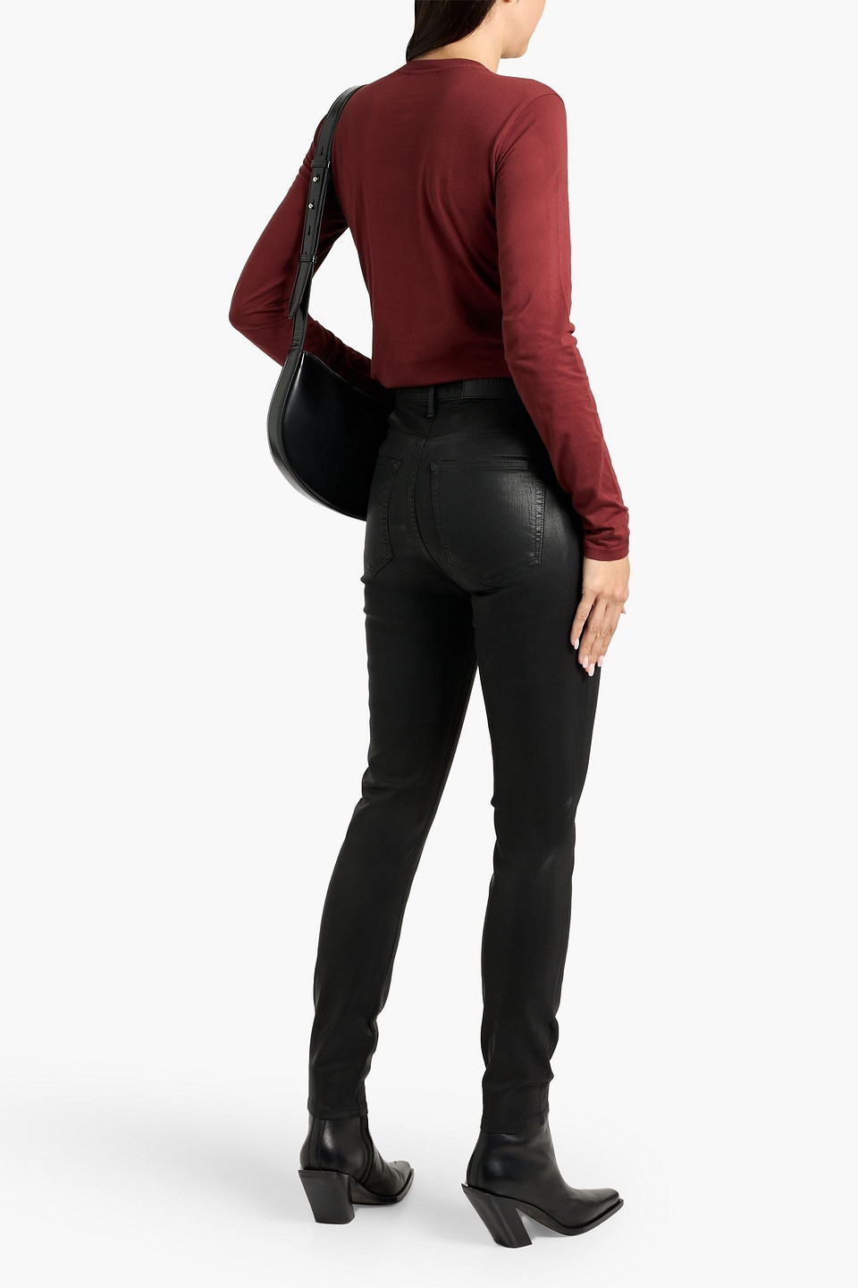 Frame Cotton-jersey Top In Brown