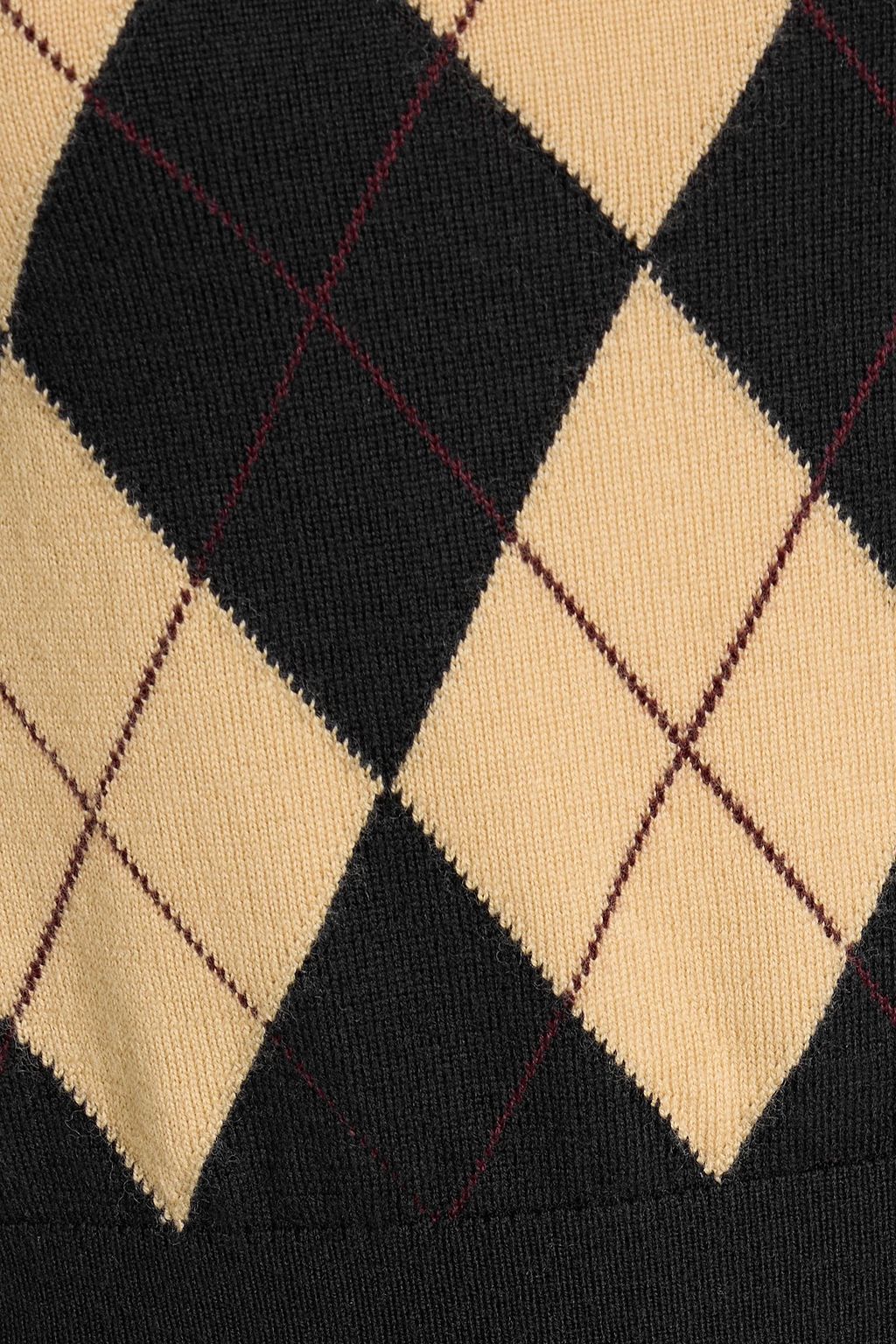 FRAME Argyle wool-blend polo sweater