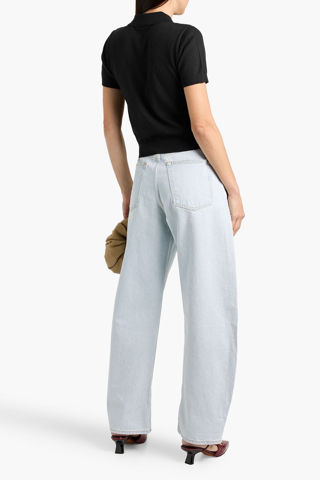 FRAME Argyle wool-blend polo sweater