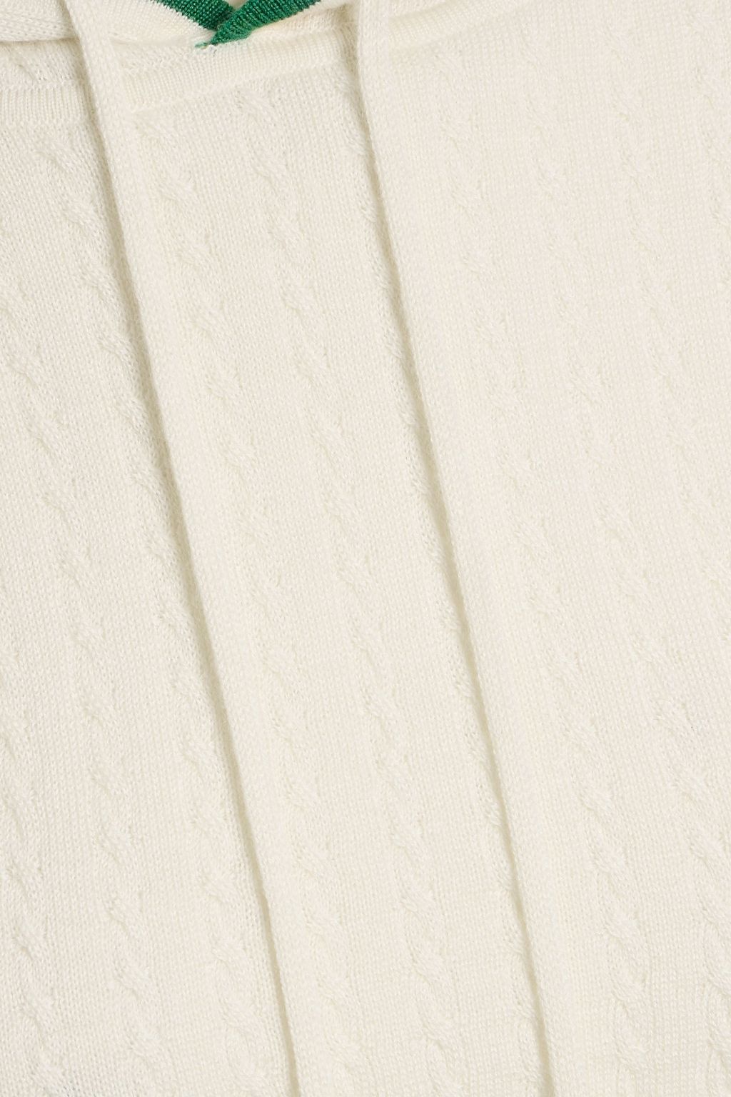 FRAME Cropped cable-knit cashmere and silk-blend hoodie