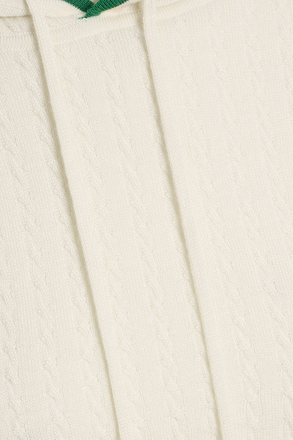 Frame Cropped Cable-knit Cashmere And Silk-blend Hoodie In White