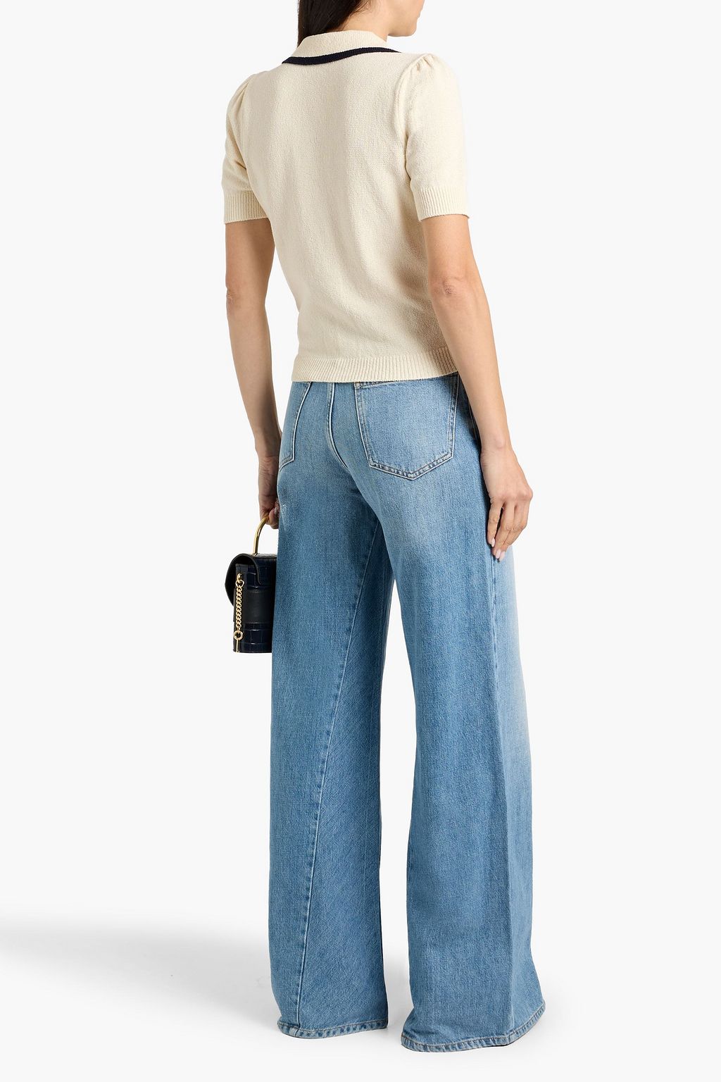 FRAME The Sailor cotton-blend polo sweater