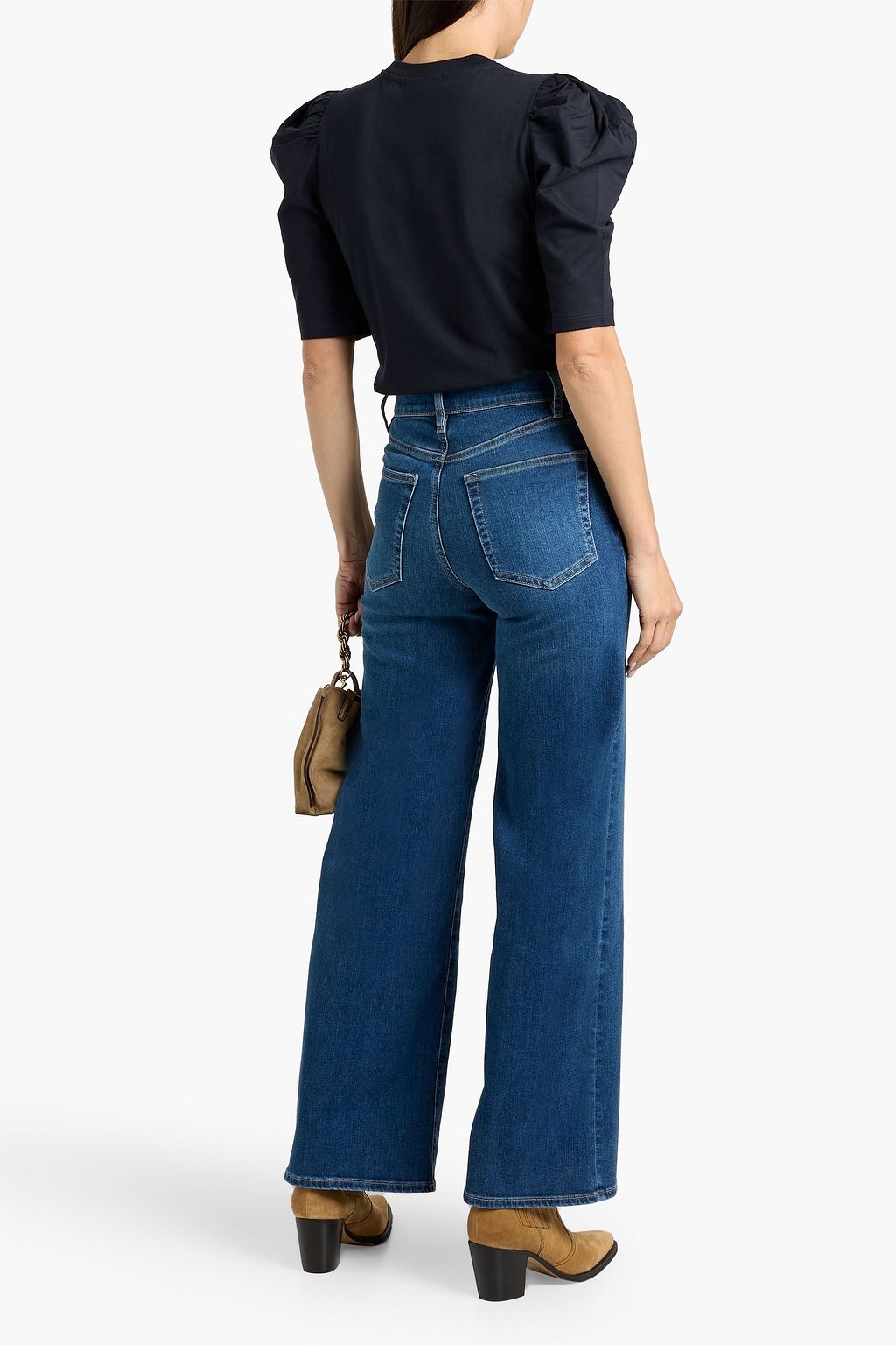 FRAME Le Slim Palazzo high-rise wide-leg jeans