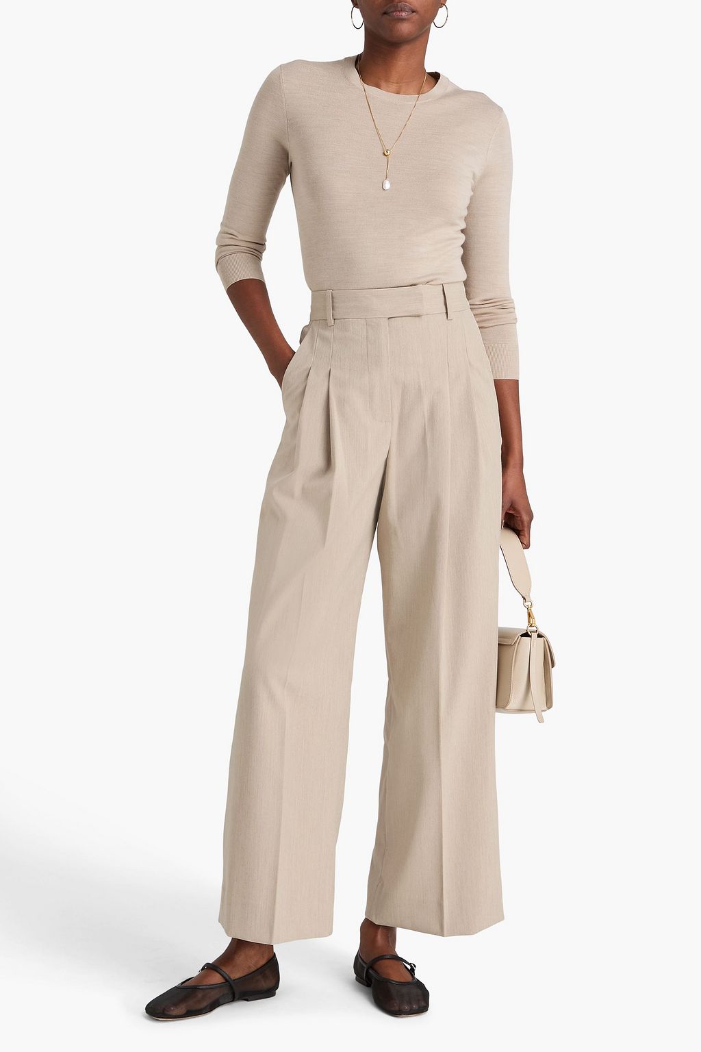 BY MALENE BIRGER Cymbaria pleated crepe wide-leg pants