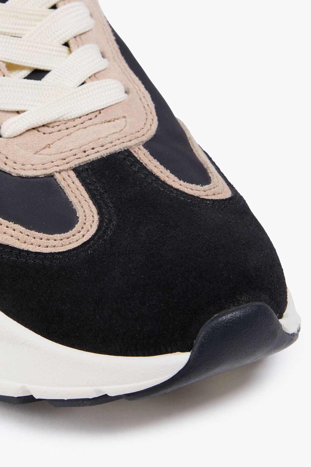 TORY BURCH حذاء سنيكرز "جود لاك" من جلد السويد والقماش العازل