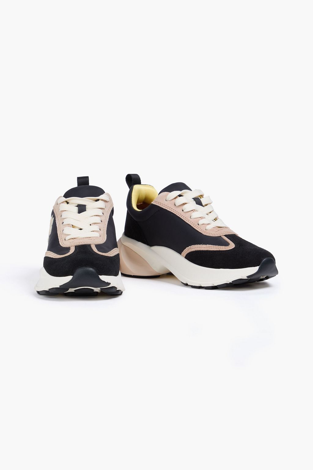 TORY BURCH حذاء سنيكرز "جود لاك" من جلد السويد والقماش العازل