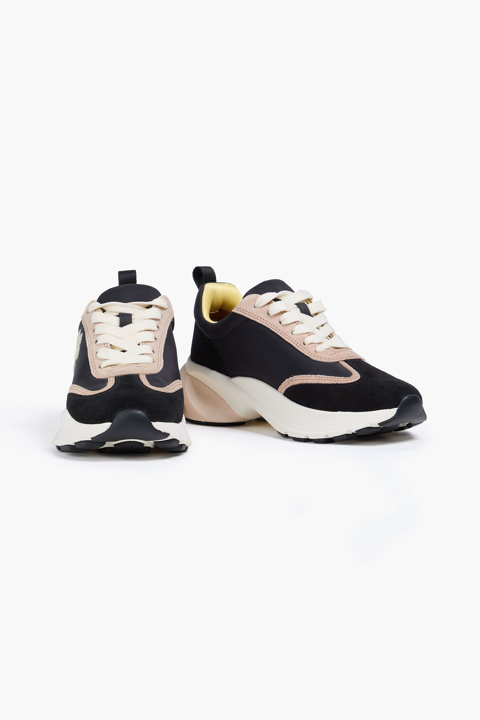  Tory Burch - Sneakers „good Luck“ Aus Shell, Leder Und Veloursleder In Colour-block-optik - Schwarz - Us 5 
