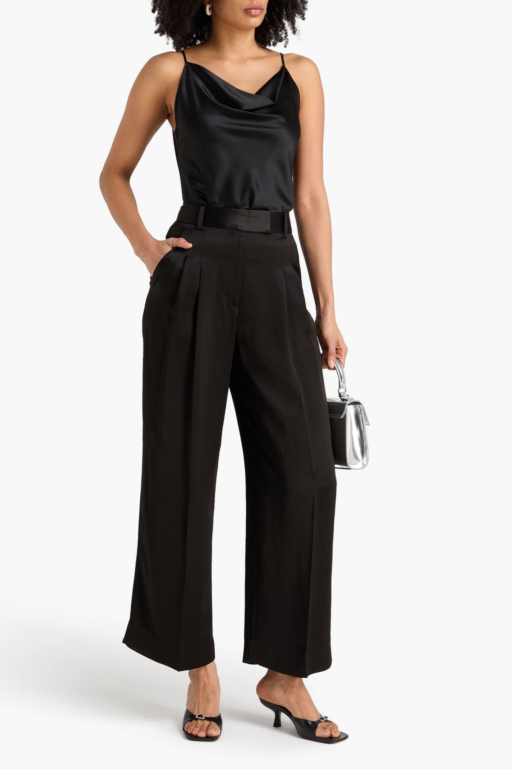 BY MALENE BIRGER Cymbaria pleated satin wide-leg pants