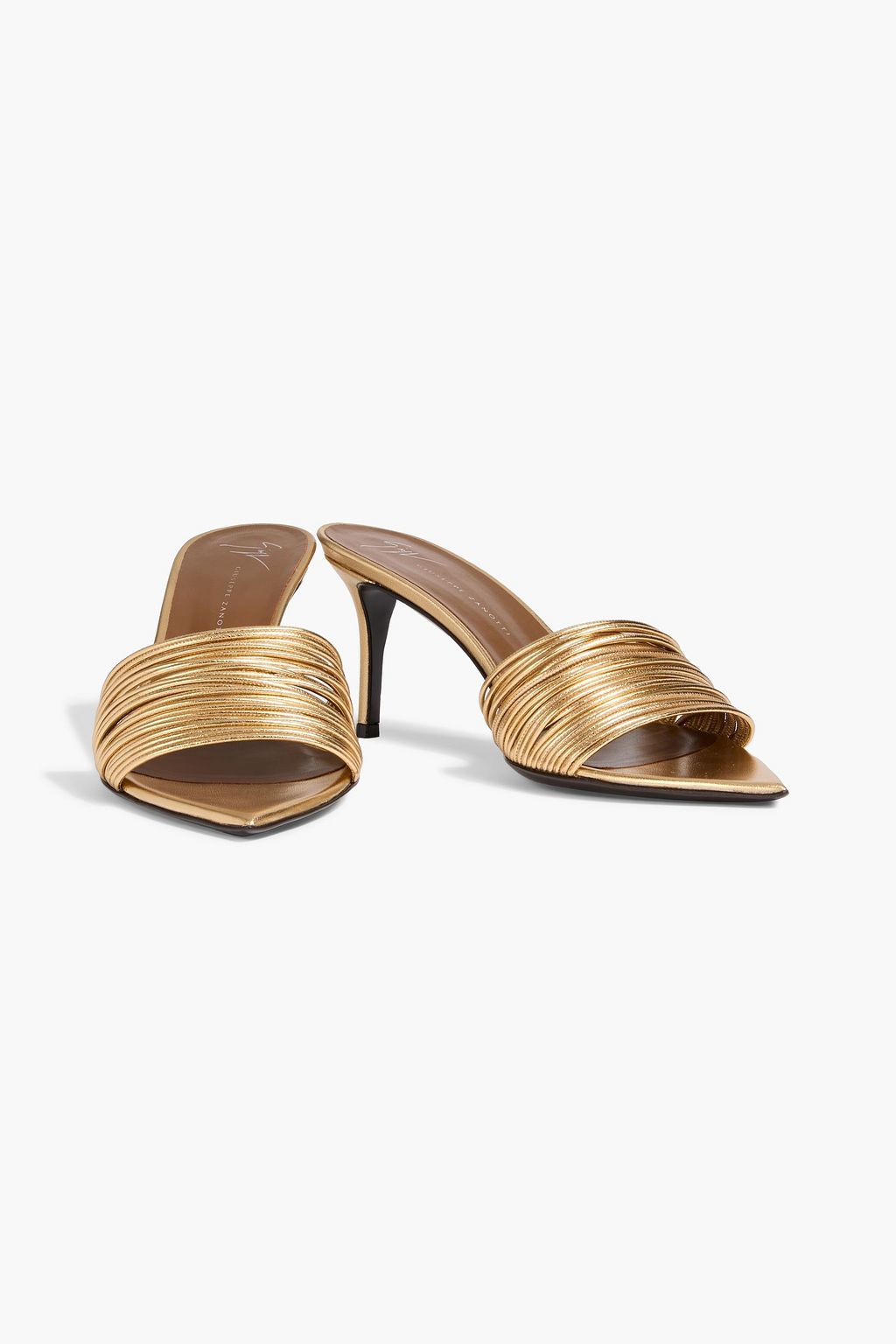 GIUSEPPE ZANOTTI Intriigo Clio 70 metallic leather mules