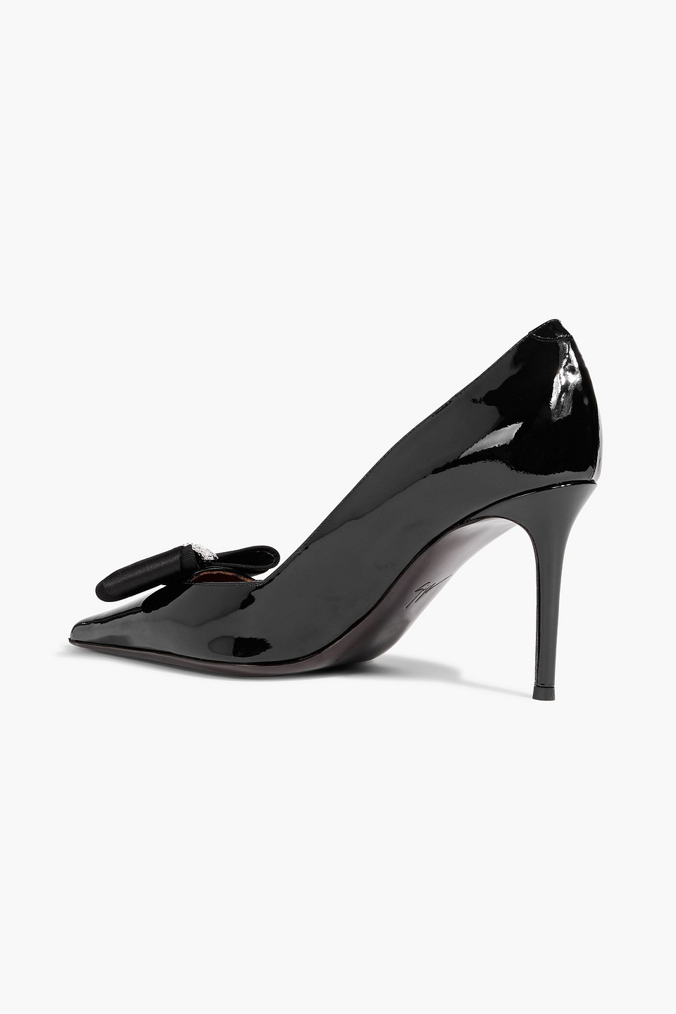 Giuseppe Zanotti Raquel 85 Bow-detailed Patent-leather Pumps In Black