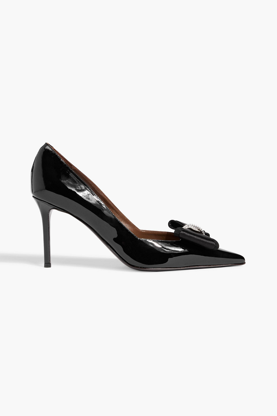 Giuseppe Zanotti Raquel 85 Bow-detailed Patent-leather Pumps In Black