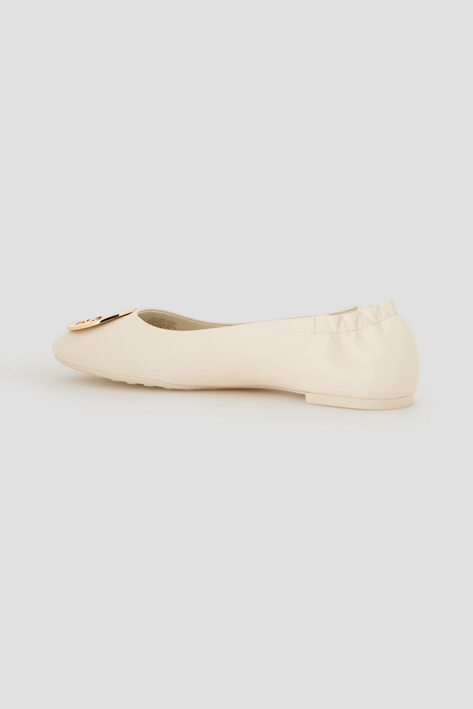  Tory Burch - Claire Embellished Textured-leather Ballet Flats - White - Us 5 