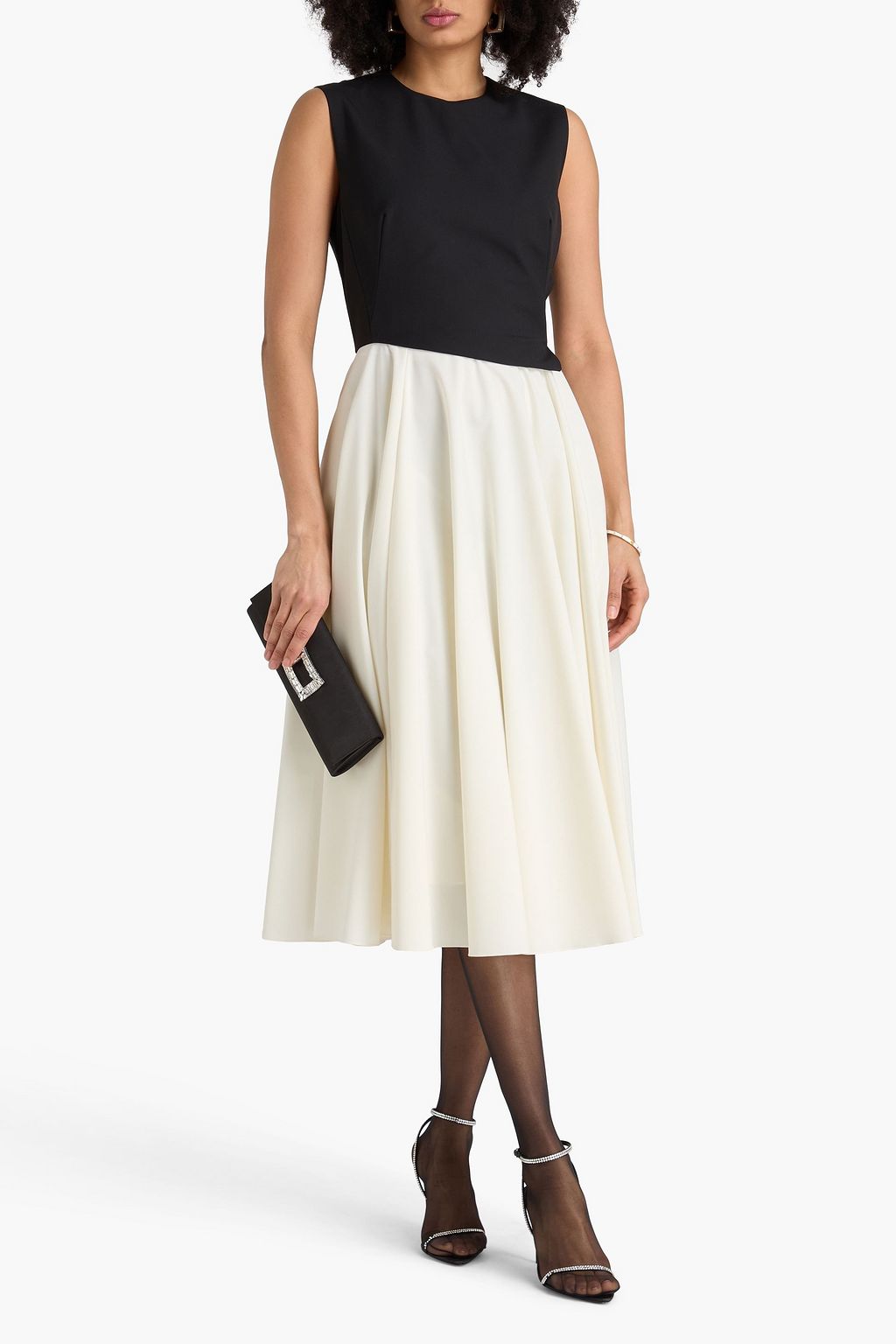 EMILIA WICKSTEAD Federica two-tone crepe midi dress