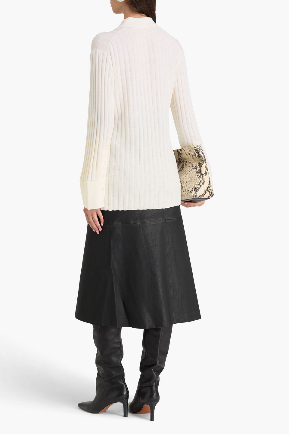  By Malene Birger - Pullover „delphine“ Aus Gerippter Wolle Mit Polokragen - Weiß - Xs 