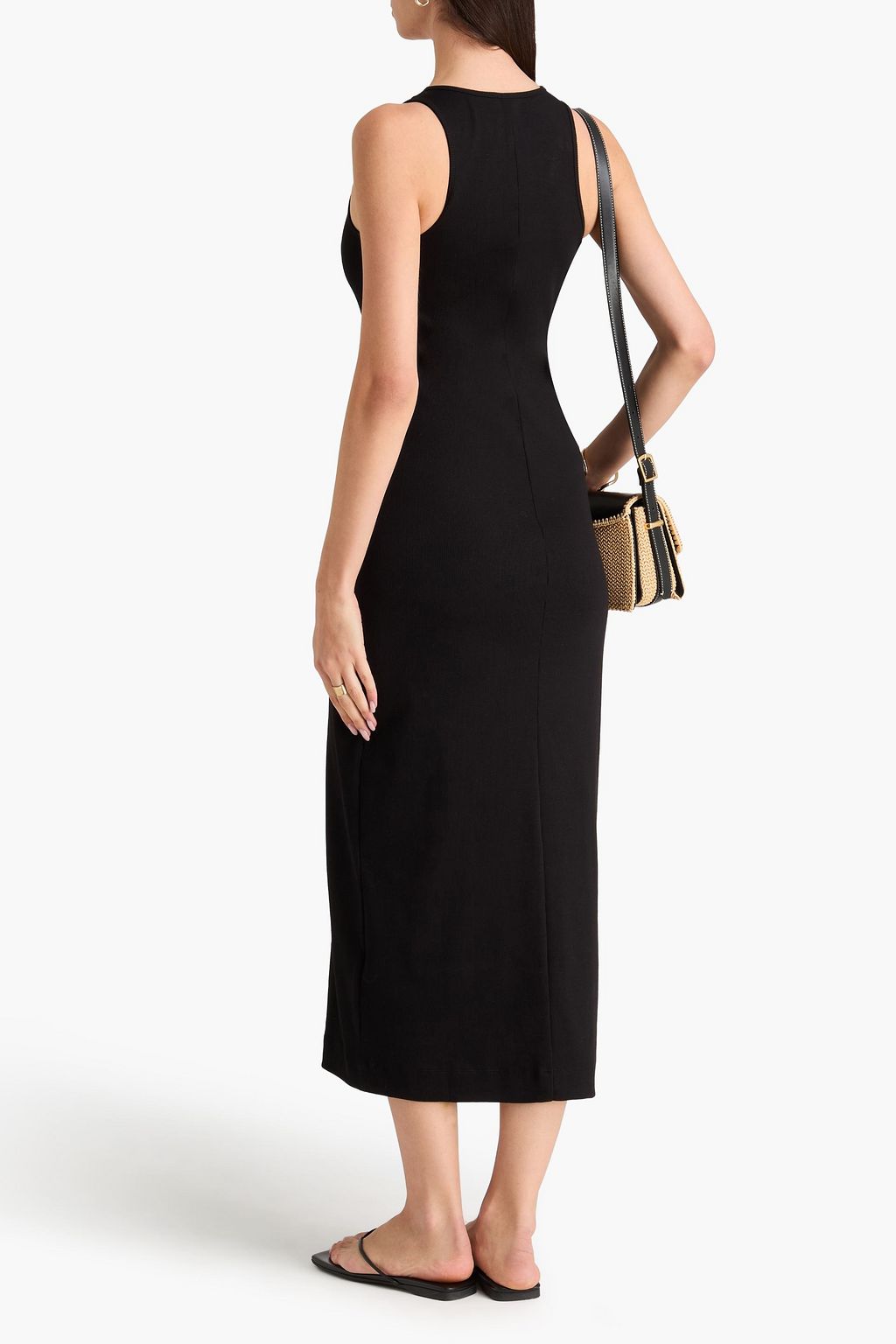 BY MALENE BIRGER فستان متوسط الطول من قطن جيرسي مطاطي بتصميم مضلّع