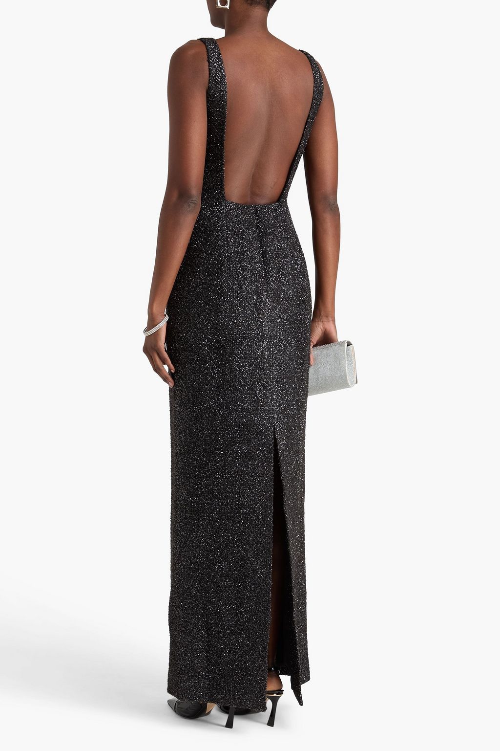 EMILIA WICKSTEAD Karolyn open-back metallic tweed maxi dress