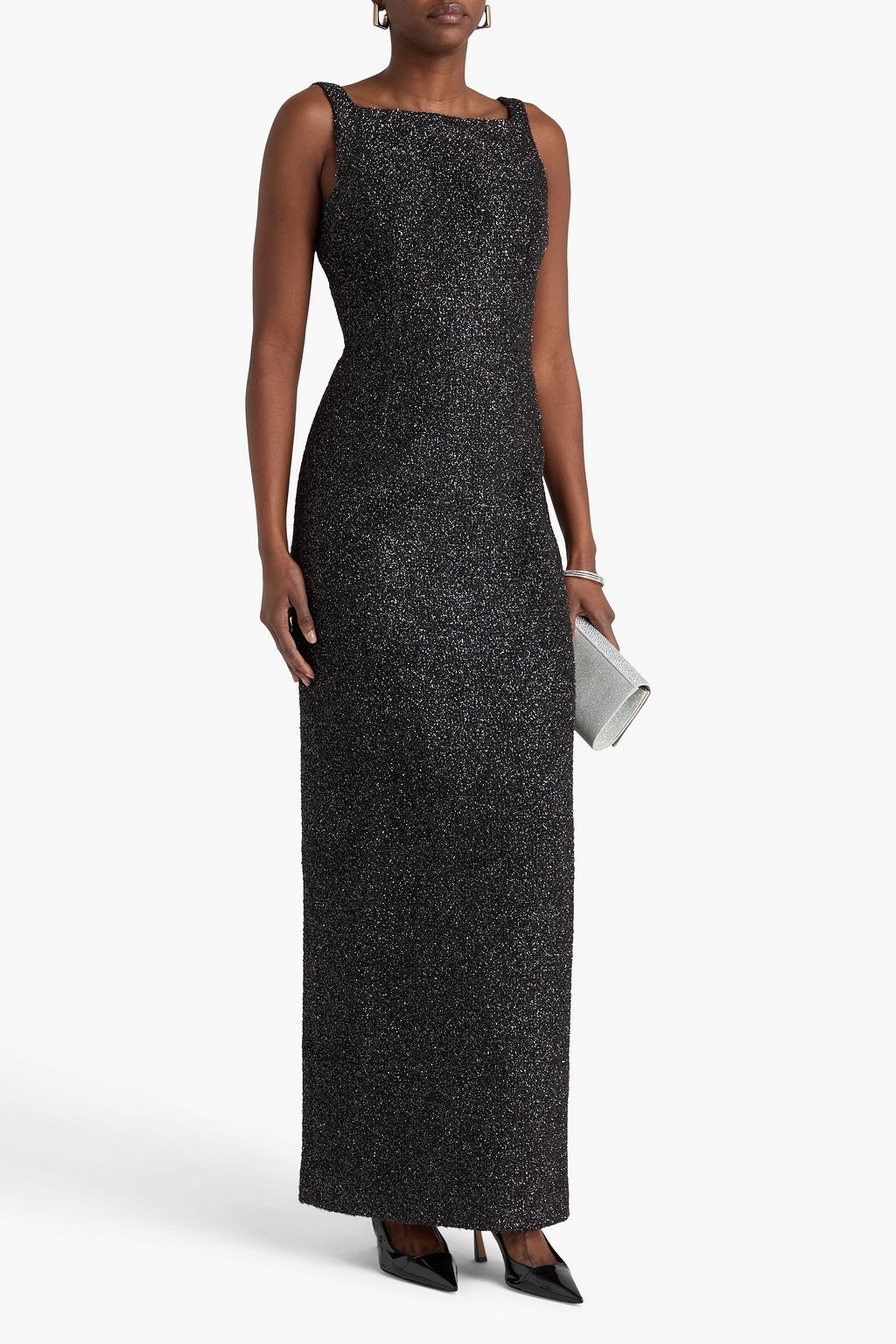 EMILIA WICKSTEAD Karolyn open-back metallic tweed maxi dress