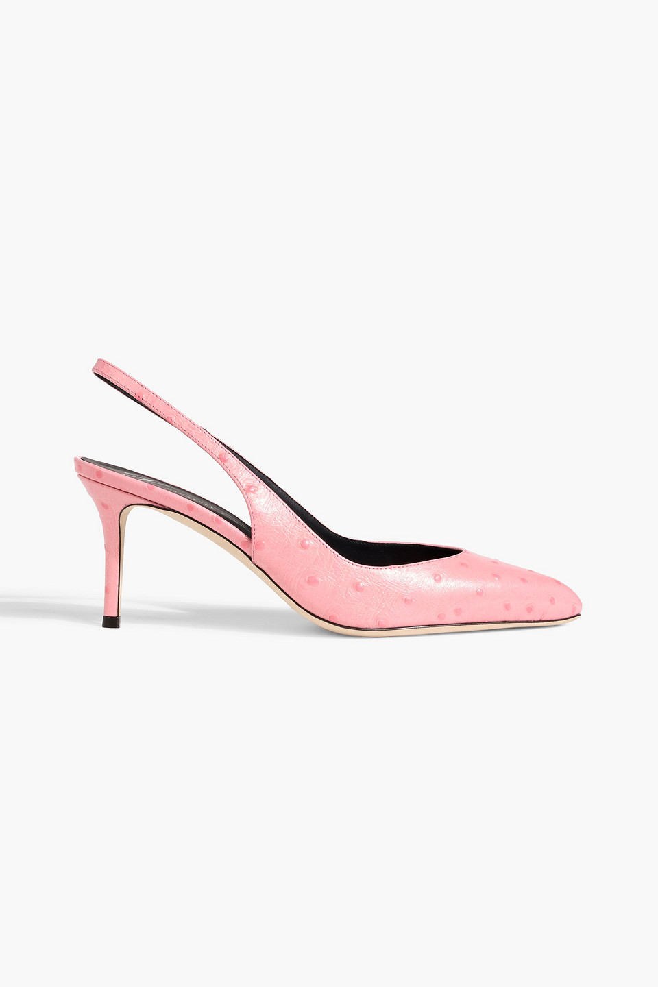 Giuseppe Zanotti Rachyl 70 Ostrich-effect Leather Slingback Pumps In Pink