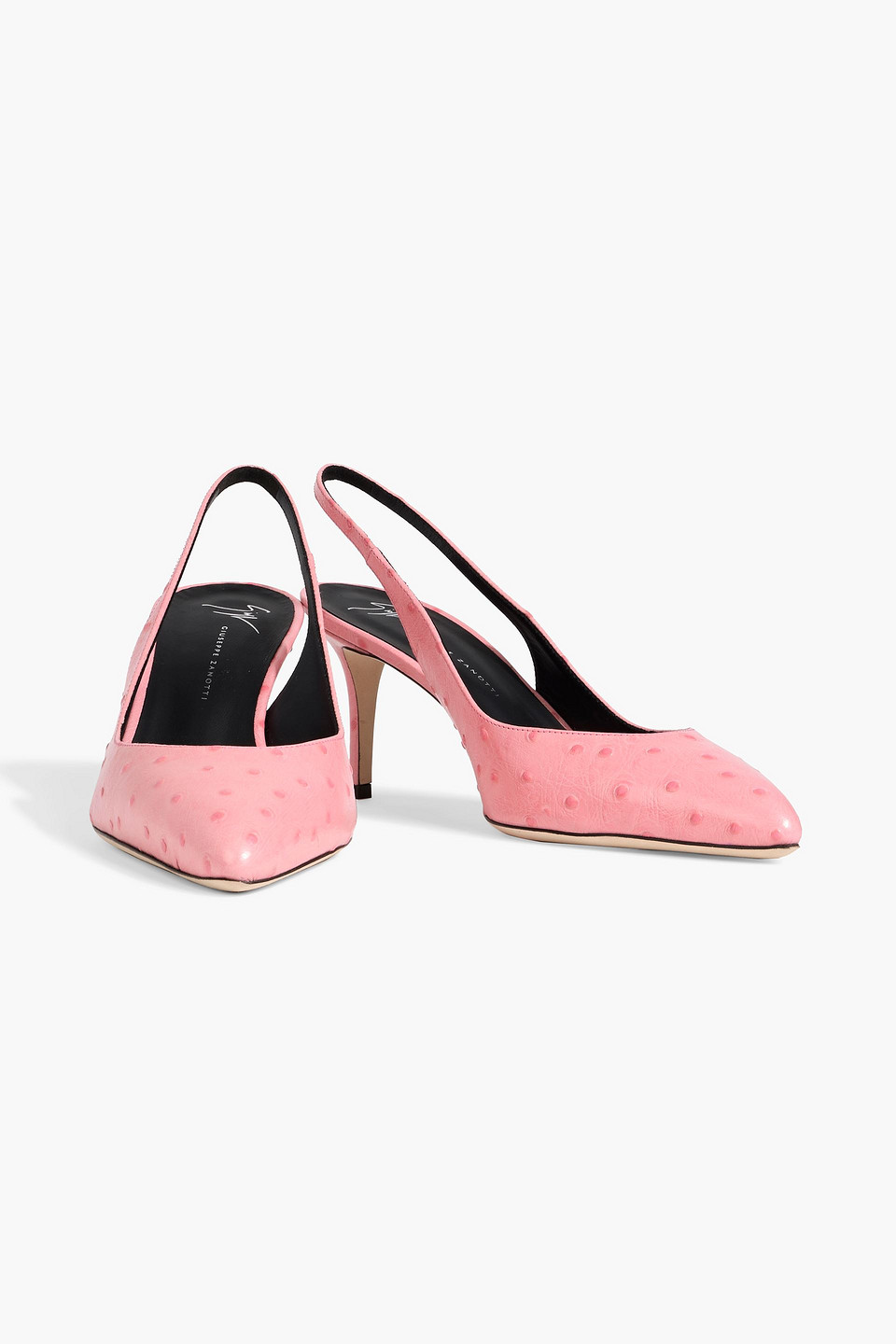 Giuseppe Zanotti Rachyl 70 Ostrich-effect Leather Slingback Pumps In Pink