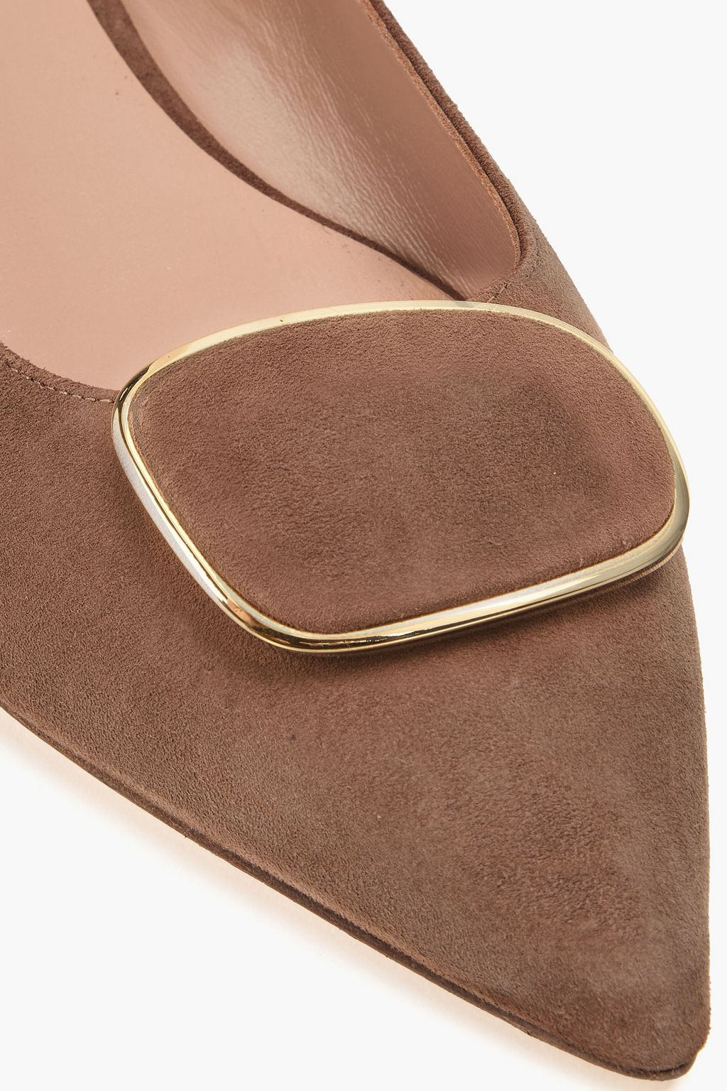 RUPERT SANDERSON Bedfa embellished suede point-toe flats