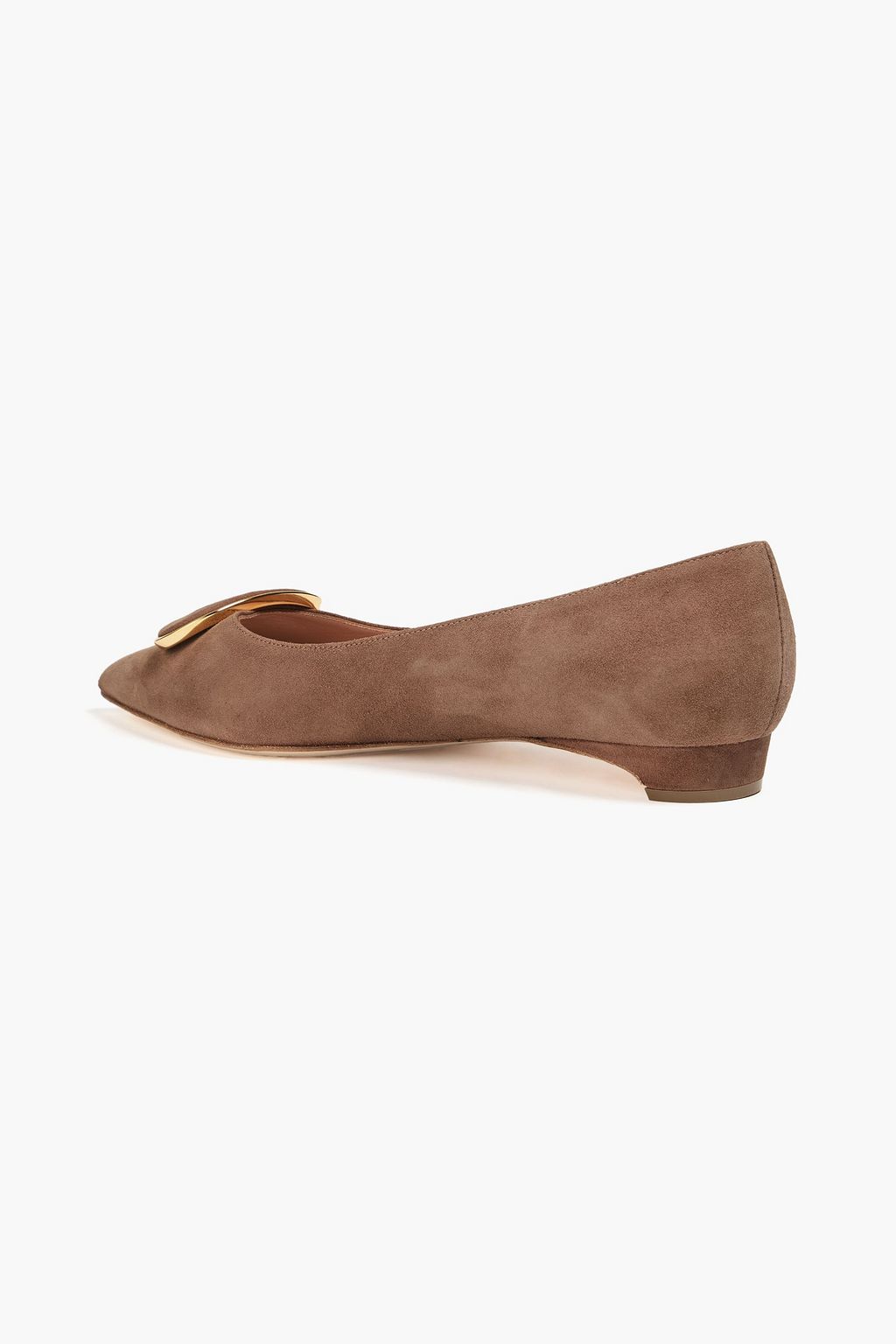 RUPERT SANDERSON Bedfa embellished suede point-toe flats