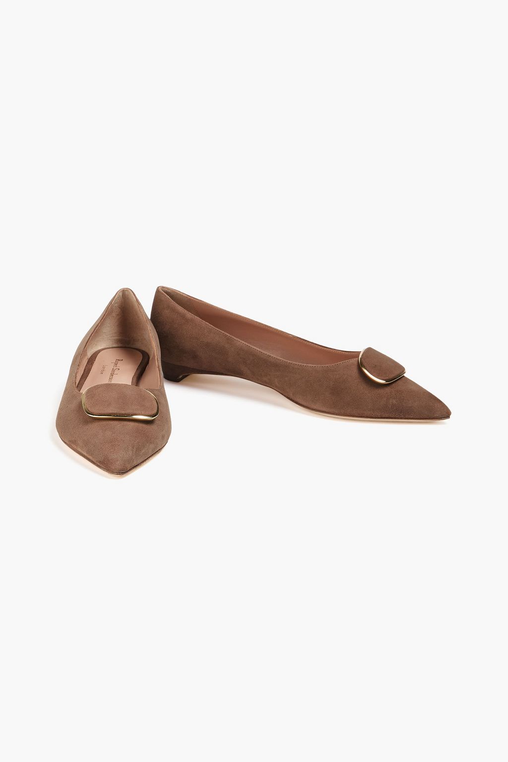 RUPERT SANDERSON Bedfa embellished suede point-toe flats