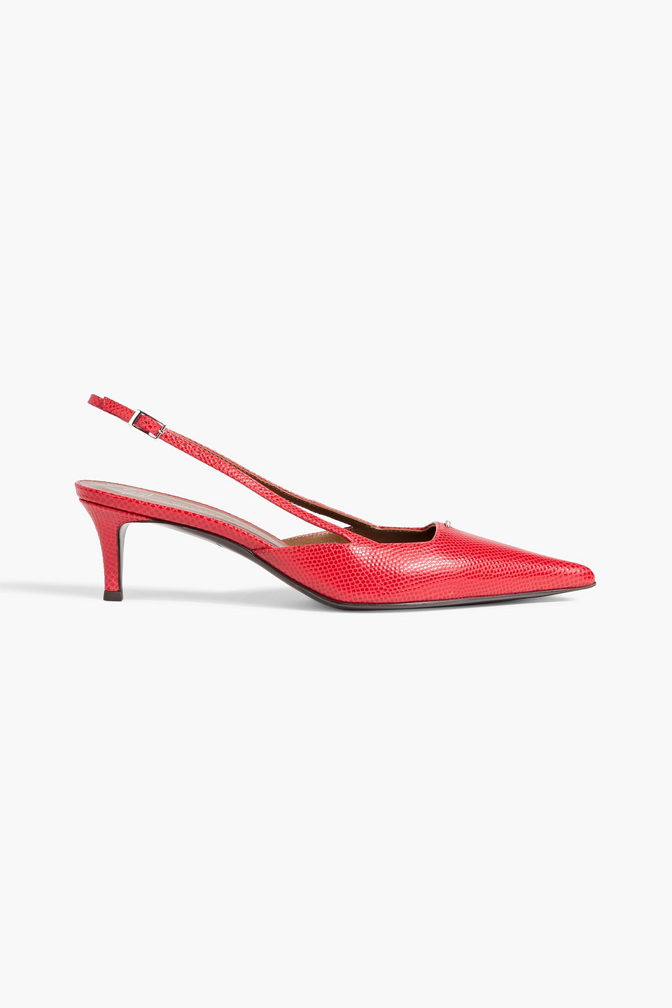 giuseppe zanotti - brenda 45 lizard-effect leather slingback pumps - red - eu 37