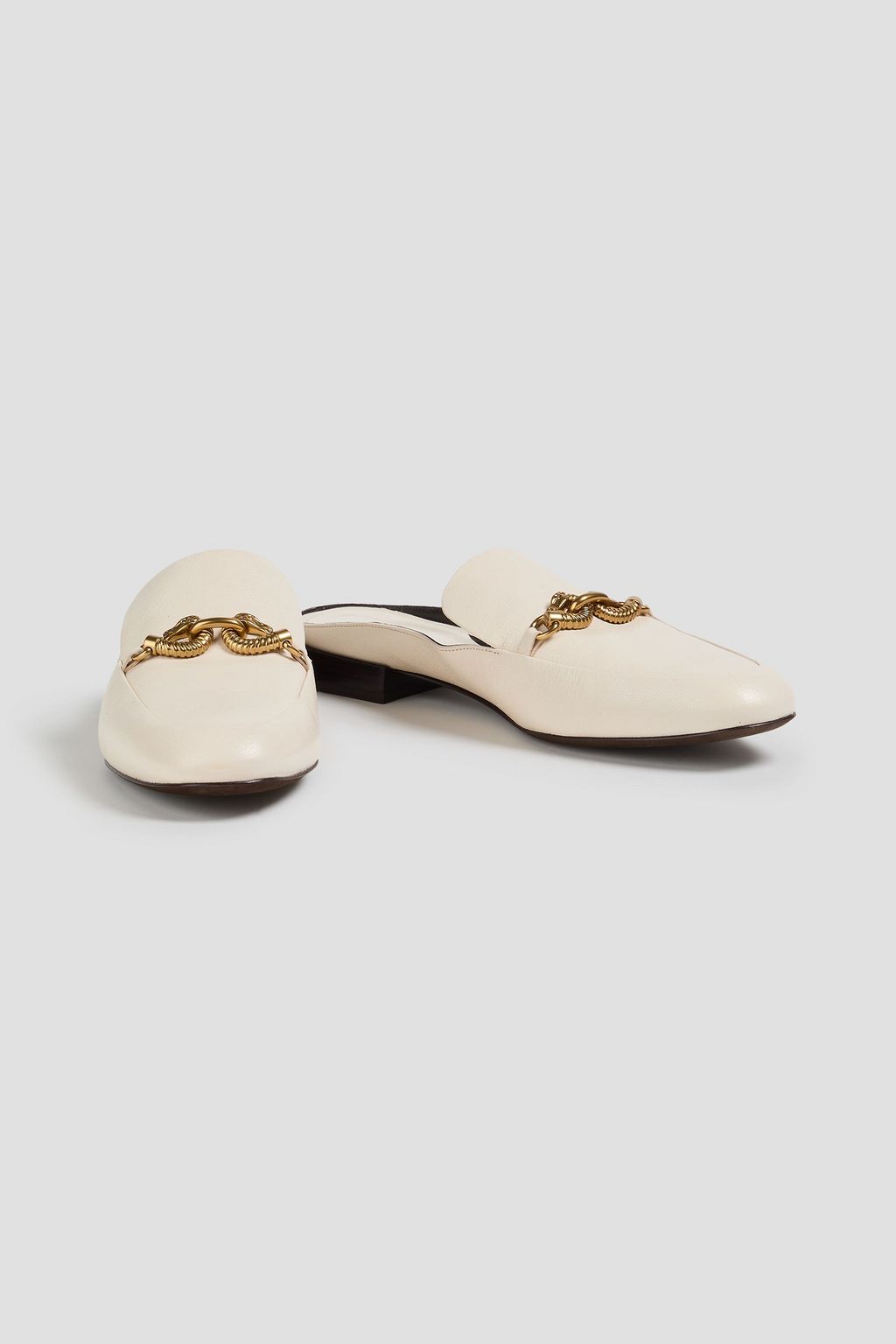 TORY BURCH Slippers „Jessa“ aus Leder mit Verzierung