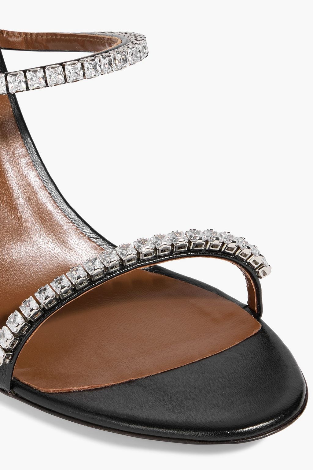 GIUSEPPE ZANOTTI 85 crystal-embellished leather mules