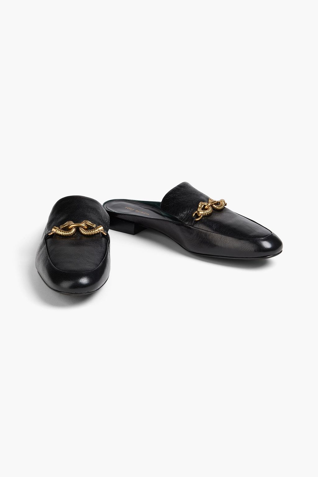 TORY BURCH Jessa embellished leather slippers