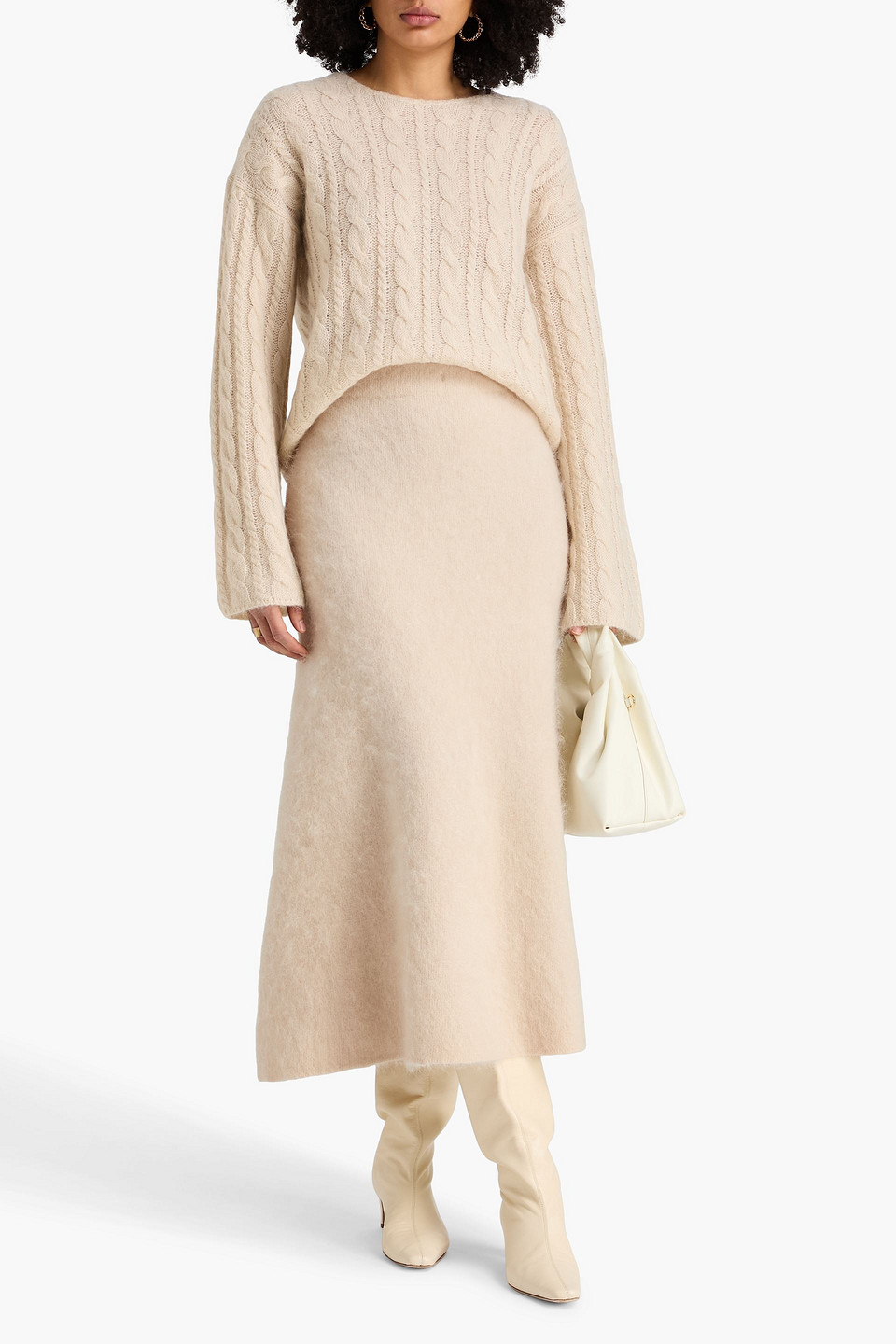  By Malene Birger - Wool-blend Midi Skirt - White - S 