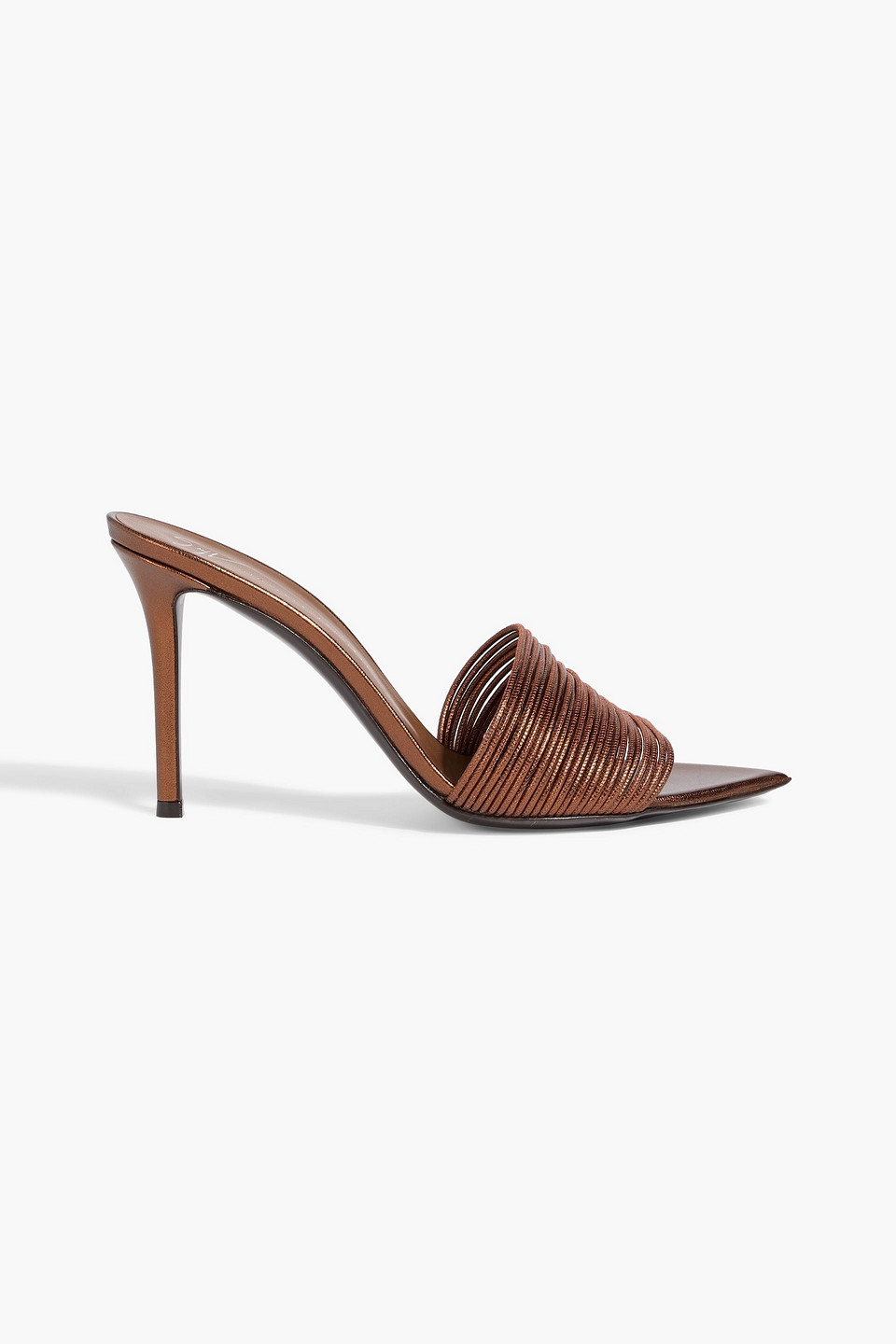 giuseppe zanotti - intriigo clio 70 metallic leather mules - metallic - eu 36.5