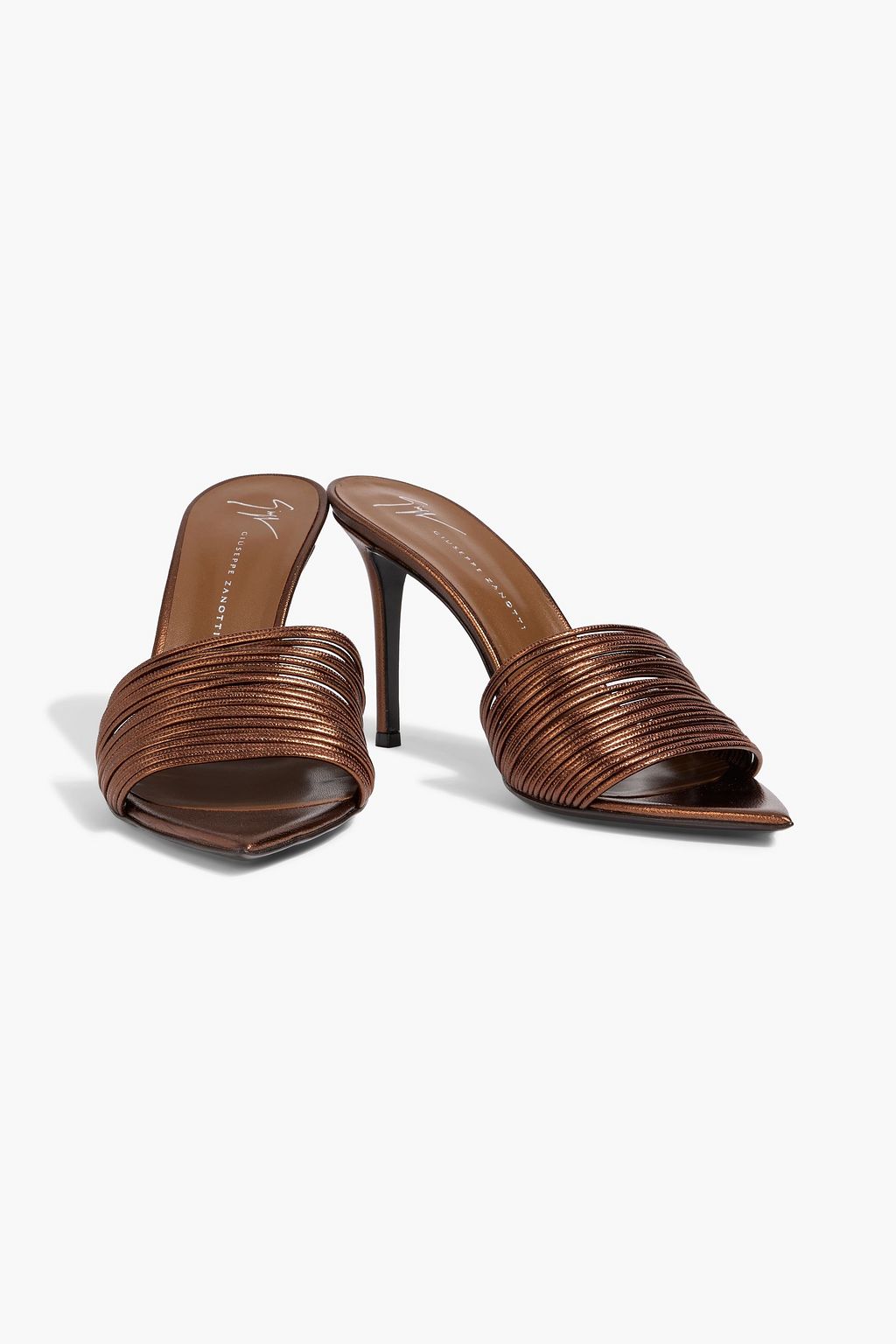 GIUSEPPE ZANOTTI Intriigo Clio 70 metallic leather mules