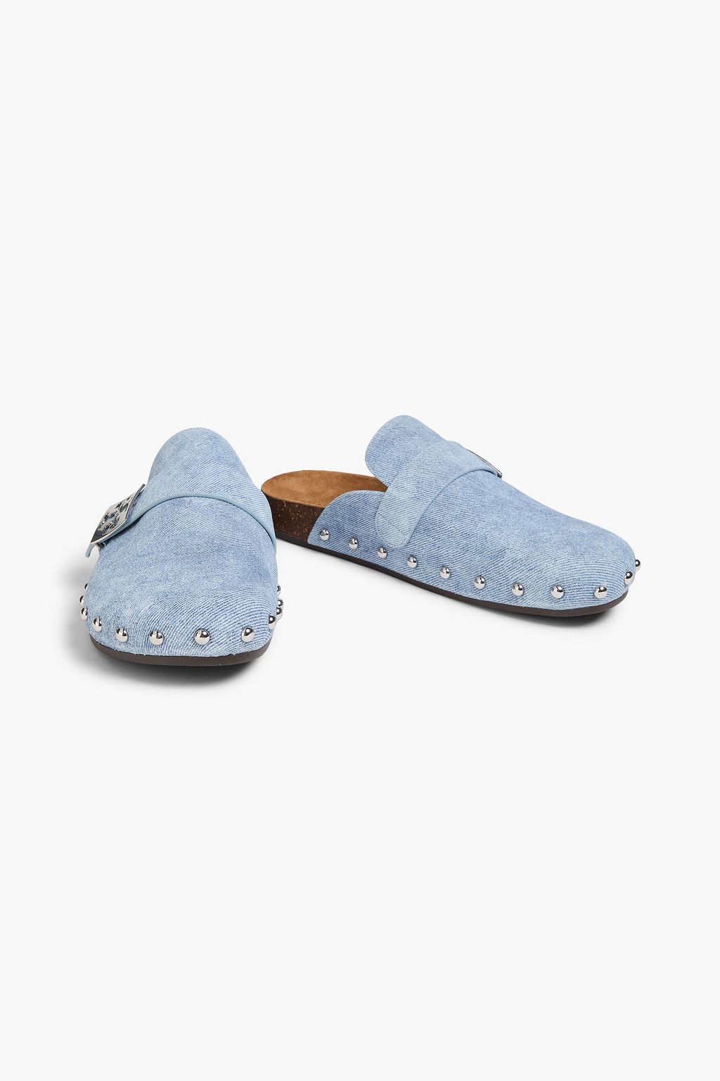 TORY BURCH Mellow studded printed suede clogs | THE OUTNET