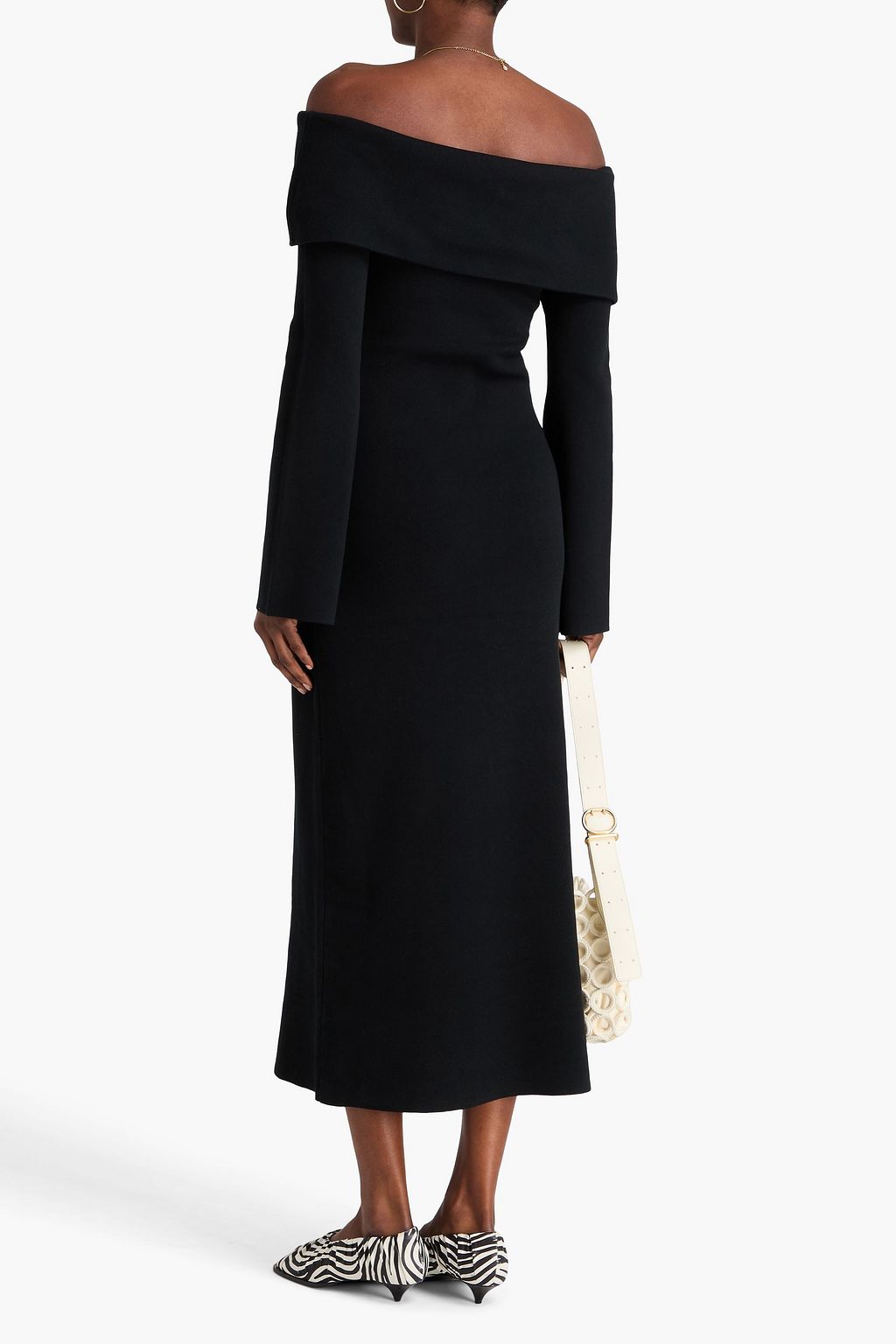 BY MALENE BIRGER فستان متوسط الطول "بيني" من مزيج لايوسيل تنسل™ بتصميم مكشوف الكتفين