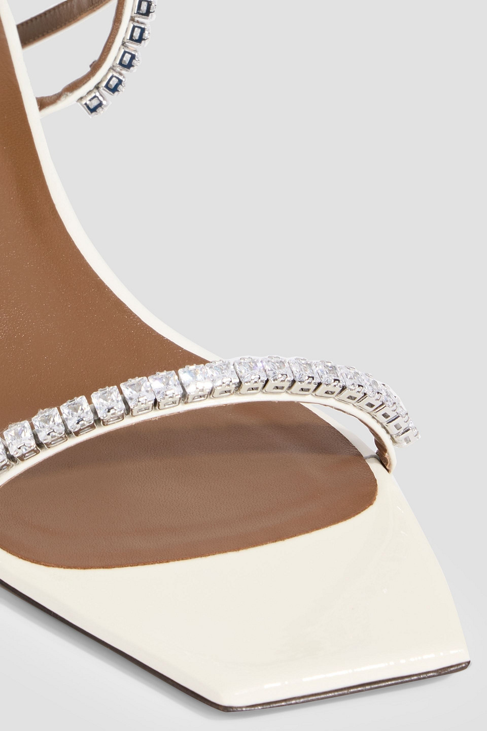 Giuseppe Zanotti Valentine Crystal 45 Embellished Leather Slingback Sandals In White