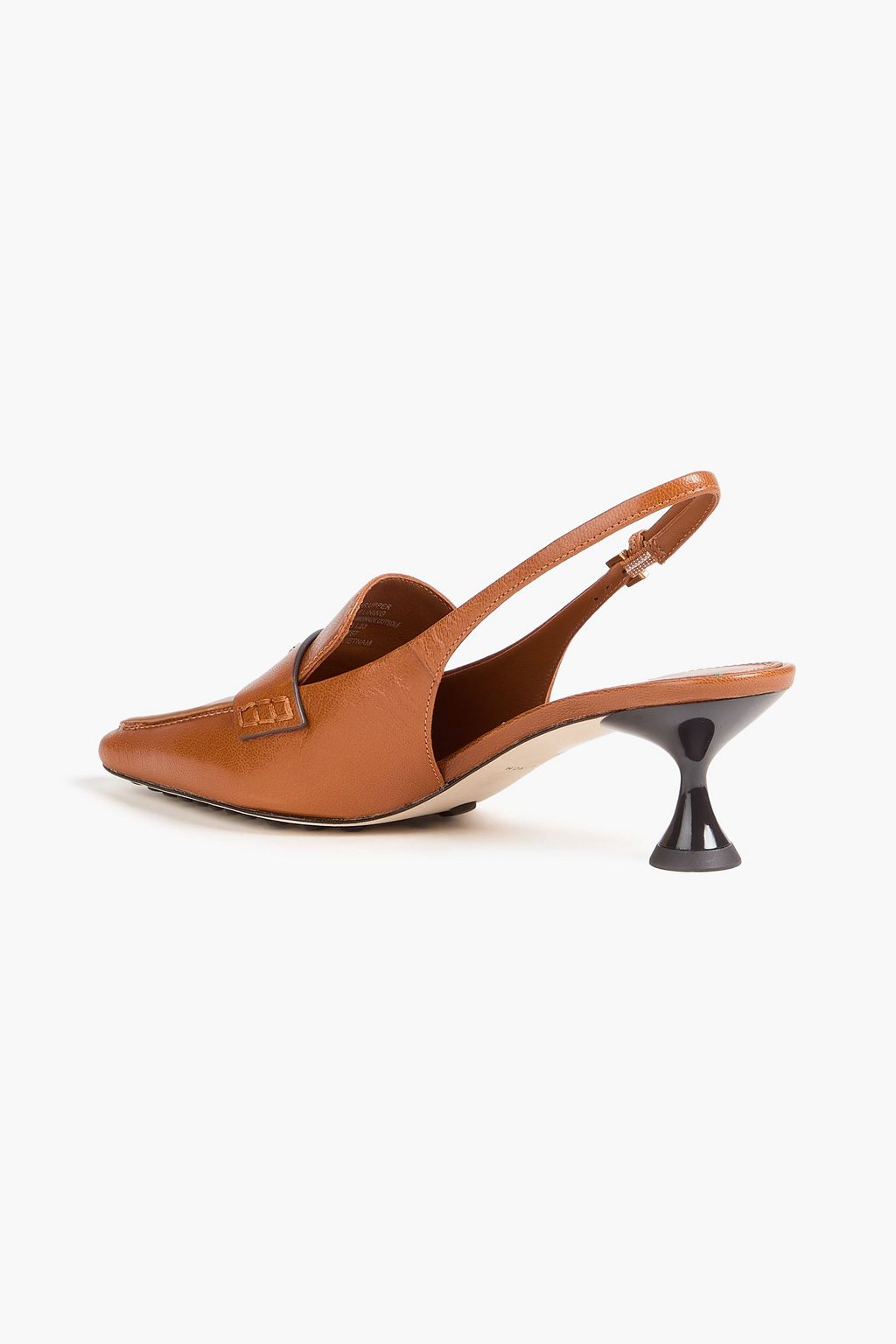 TORY BURCH Embellished leather slingback loafers