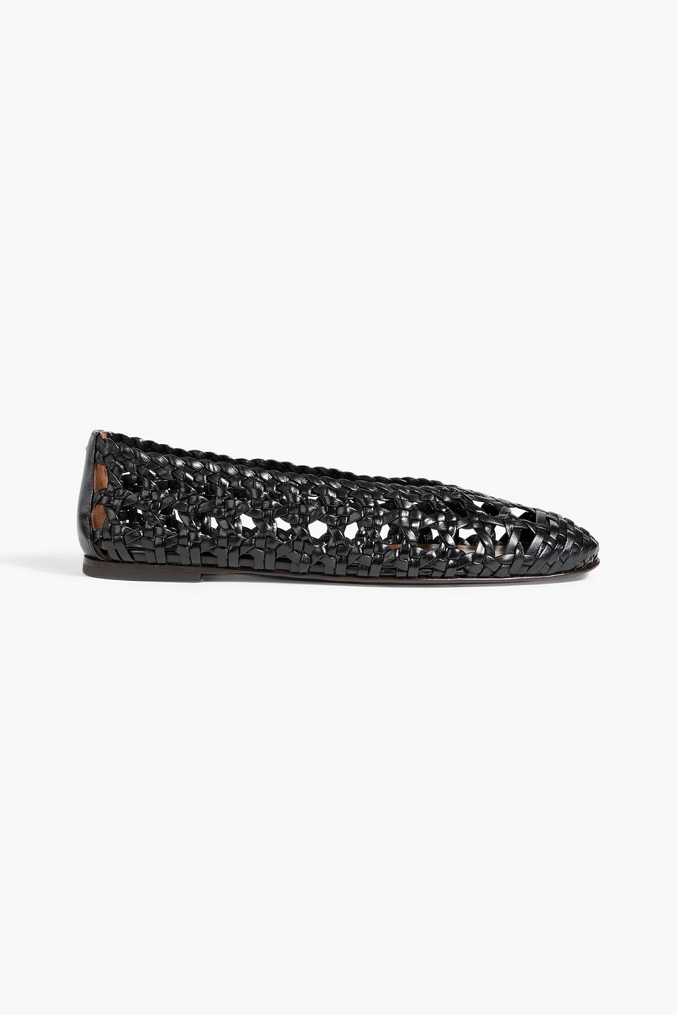Giuseppe Zanotti Amanda 05 Woven Leather Ballet Flats In Black