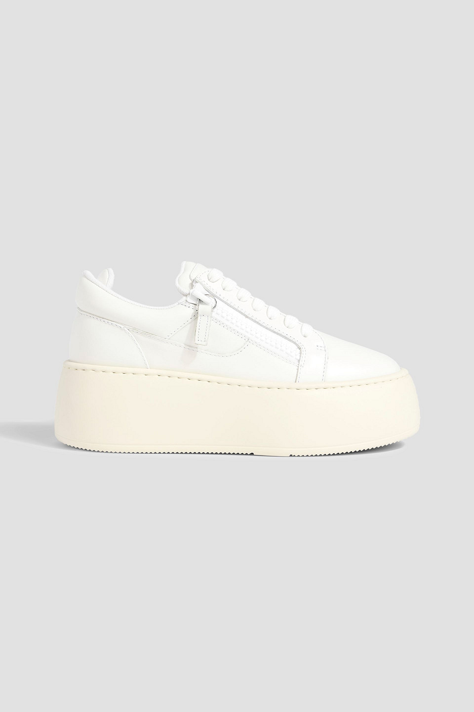 Giuseppe Zanotti Gz94 Maxi Leather Platform Sneakers In White