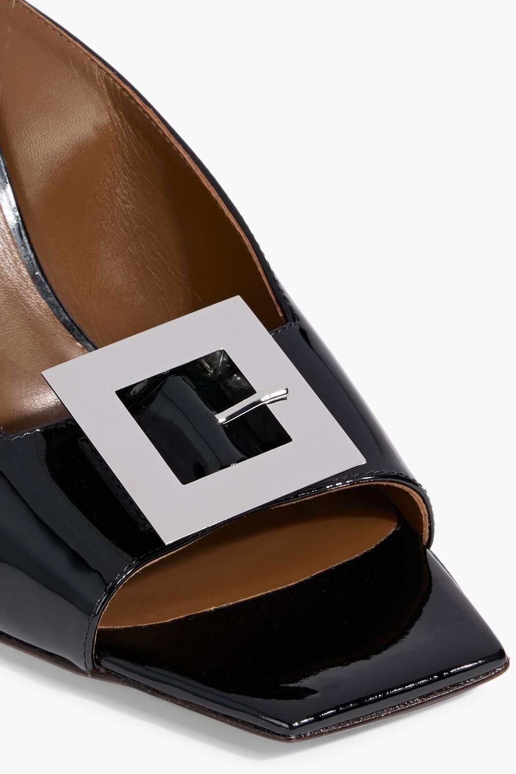 GIUSEPPE ZANOTTI Mya 90 buckled patent-leather mules