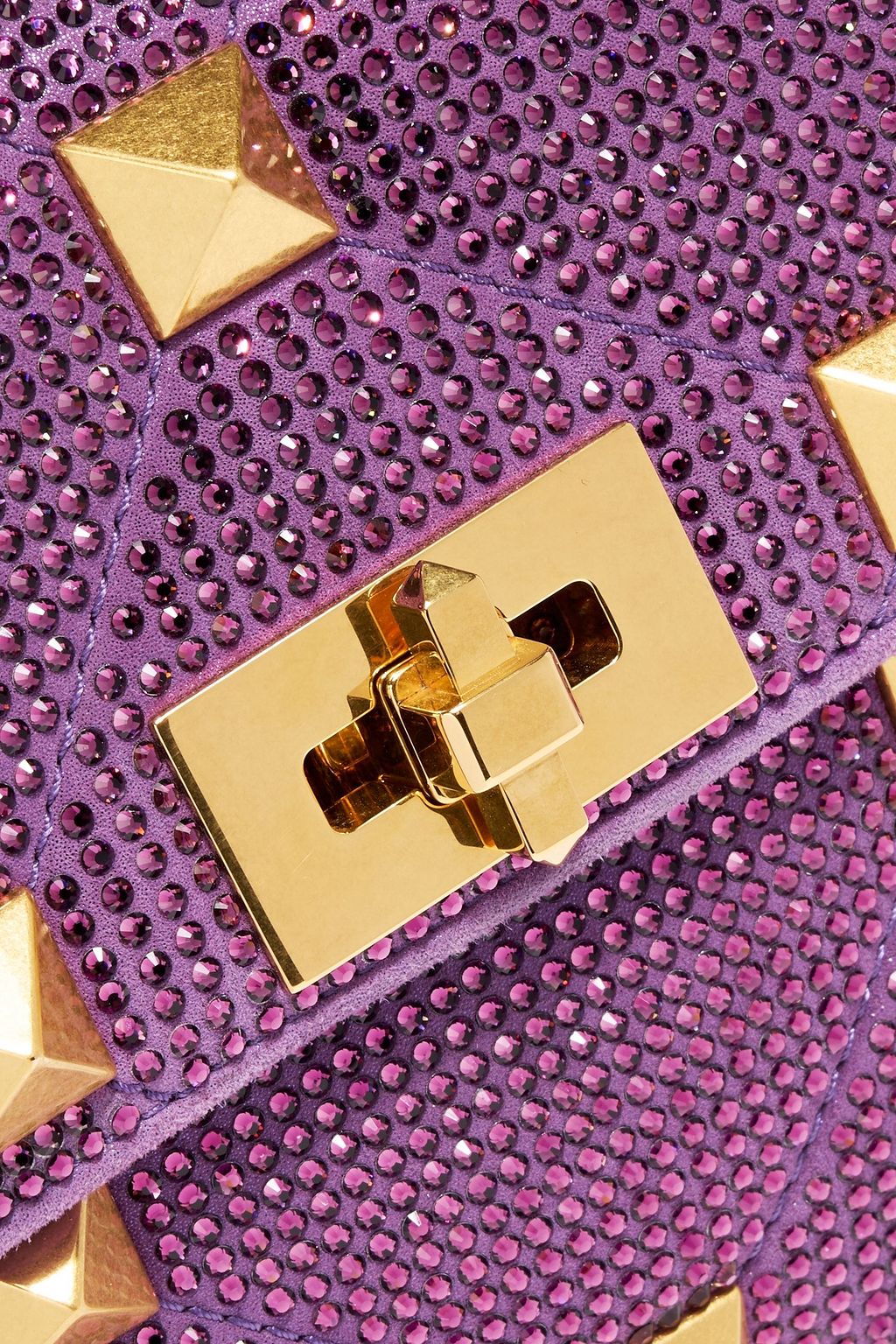 VALENTINO GARAVANI Roman Stud embellished satin shoulder bag