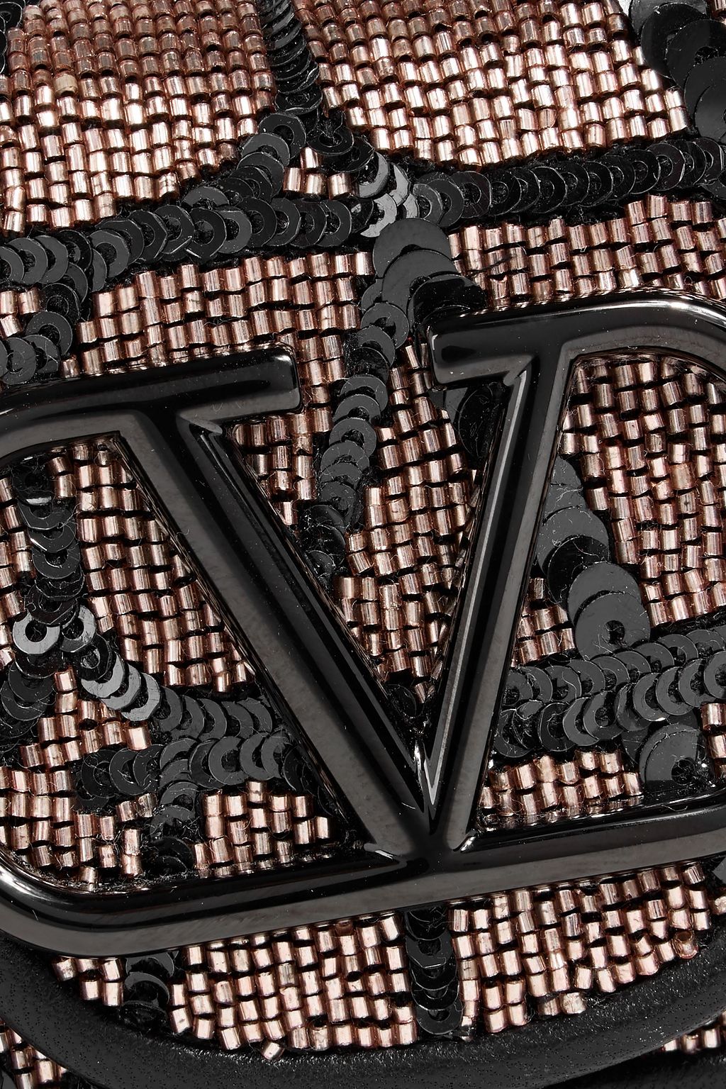 VALENTINO GARAVANI VLOGO sequined leather shoulder bag