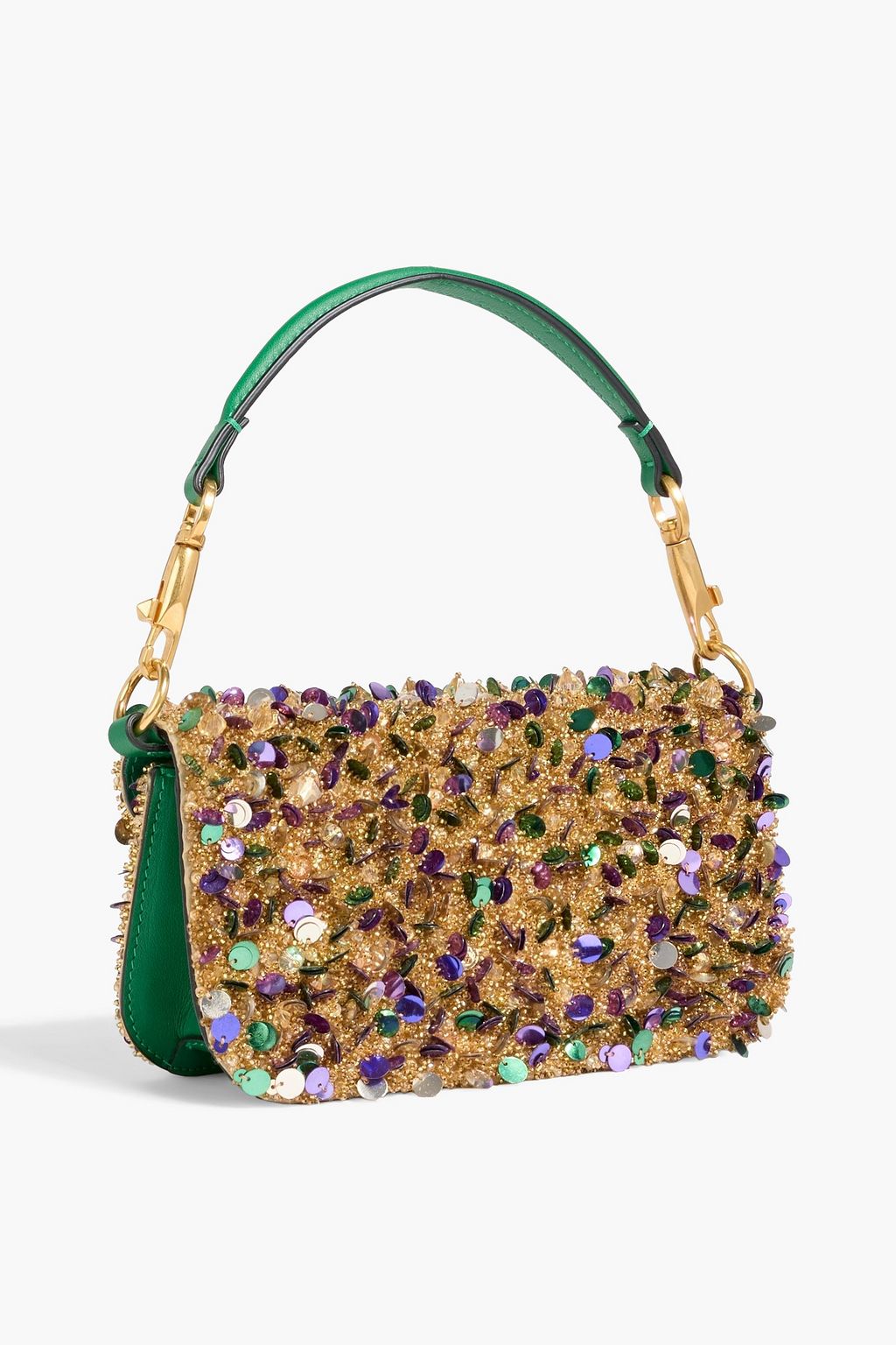VALENTINO GARAVANI Locò small embellished leather shoulder bag
