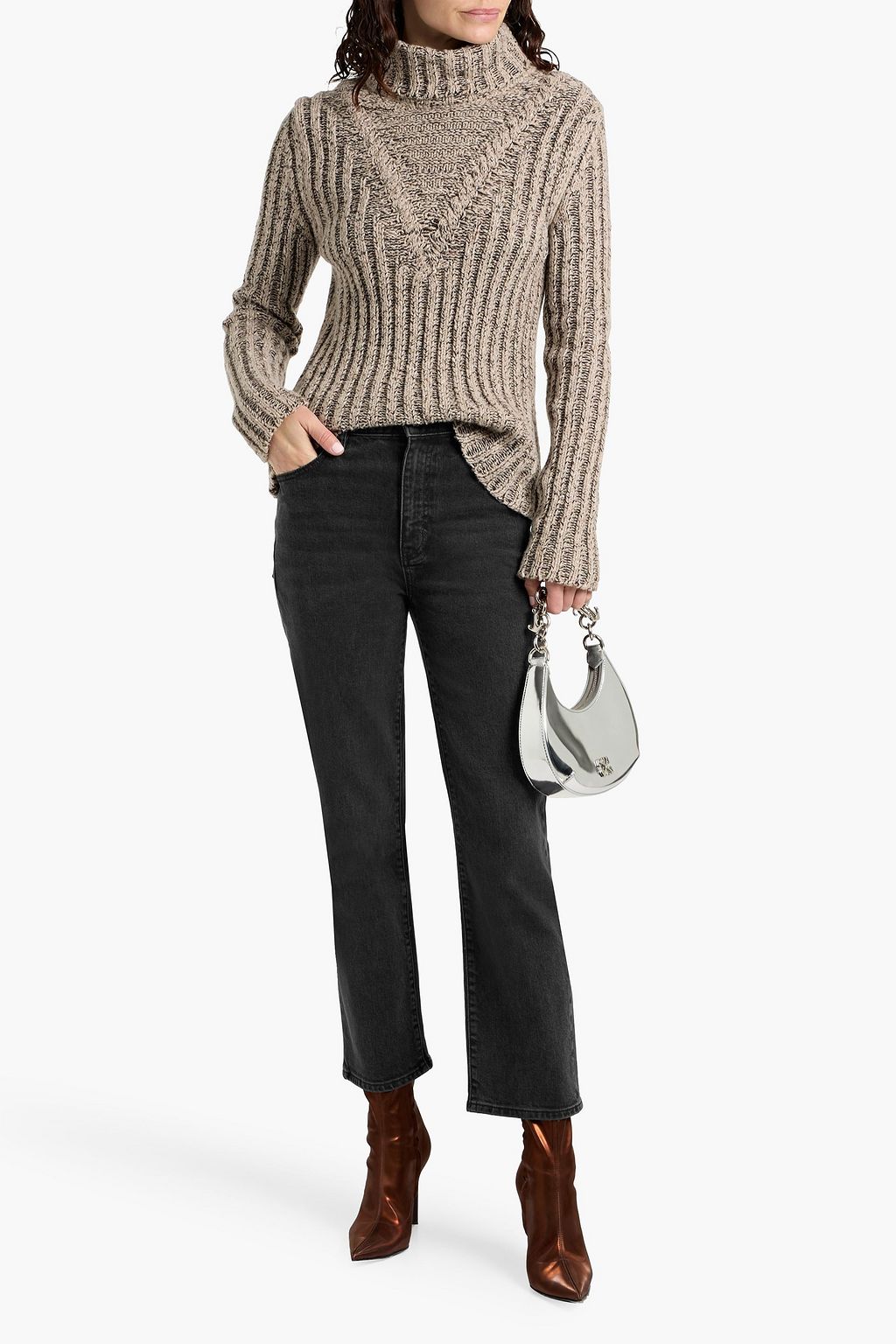 FRAME The Ruler cropped high-rise straight-leg jeans