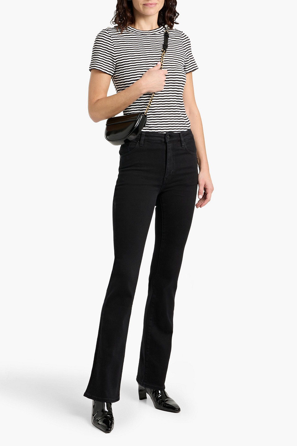  Veronica Beard - Geripptes T-shirt „the Draya“ Aus Einer Baumwollmischung Mit Streifen - Schwarz - Xs 