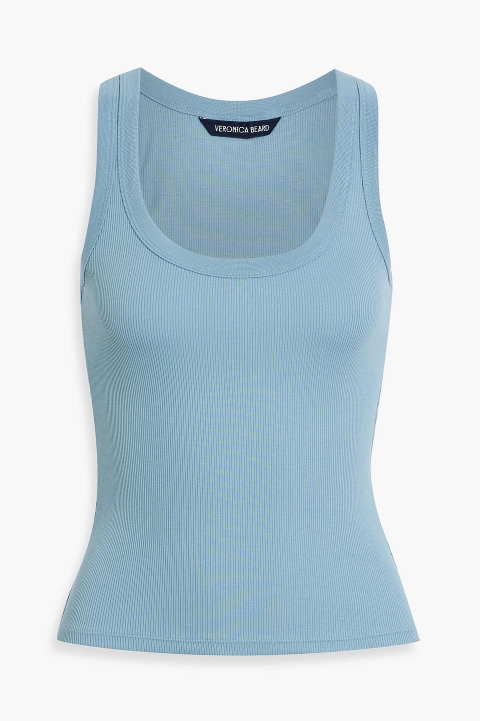 Veronica Beard Birke Ribbed Pima Cotton-blend Jersey Tank In Blue