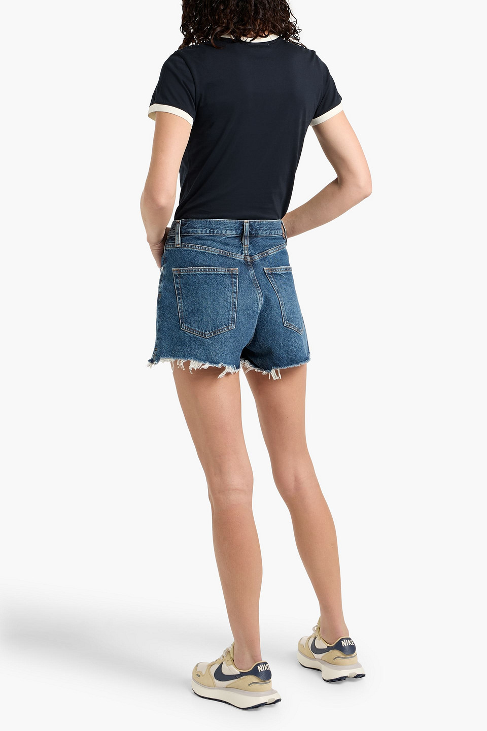 Frame The Hang Short Woman Denim Shorts Blue Size 31 Recycled Cotton