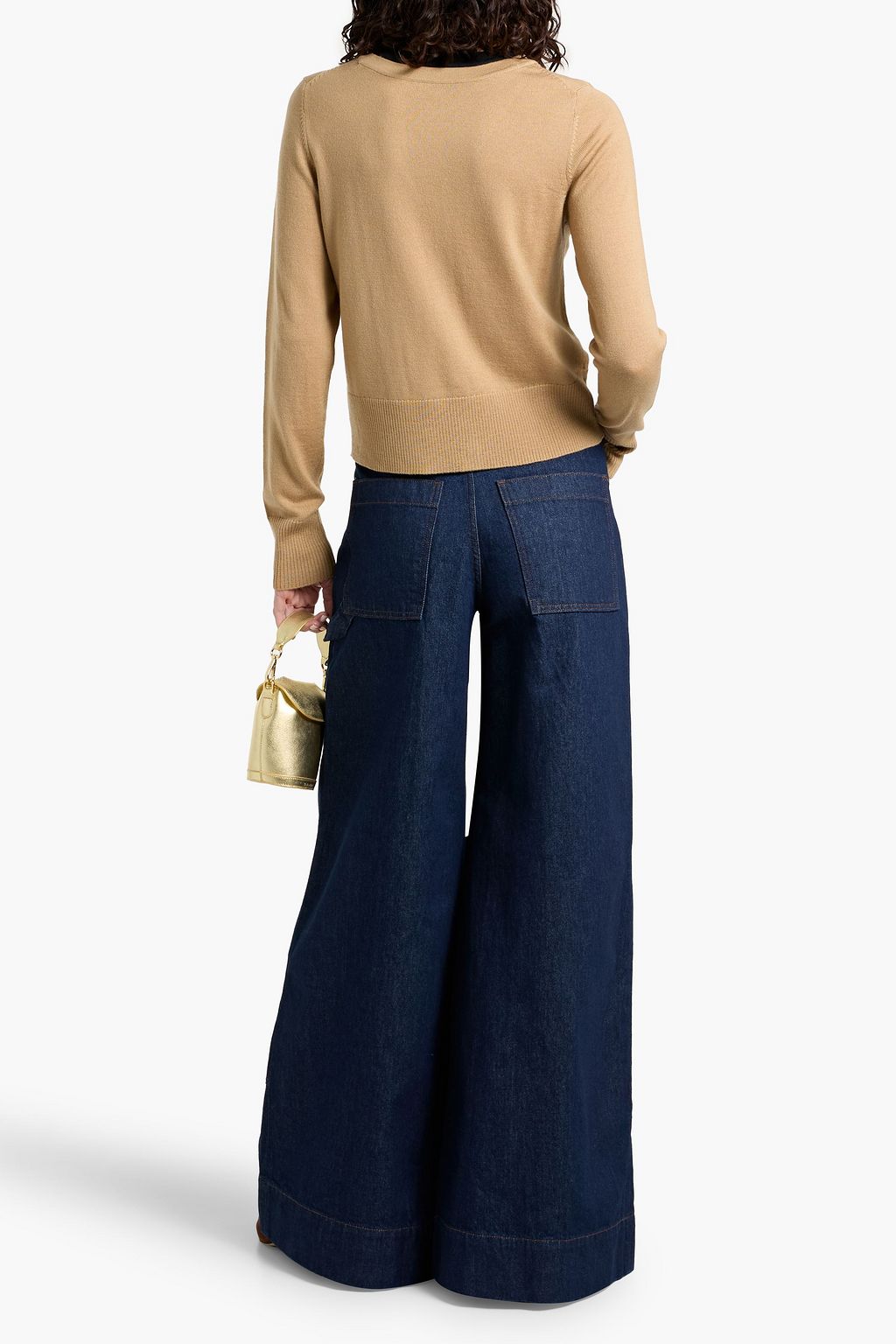 VERONICA BEARD Enza layered striped wool sweater