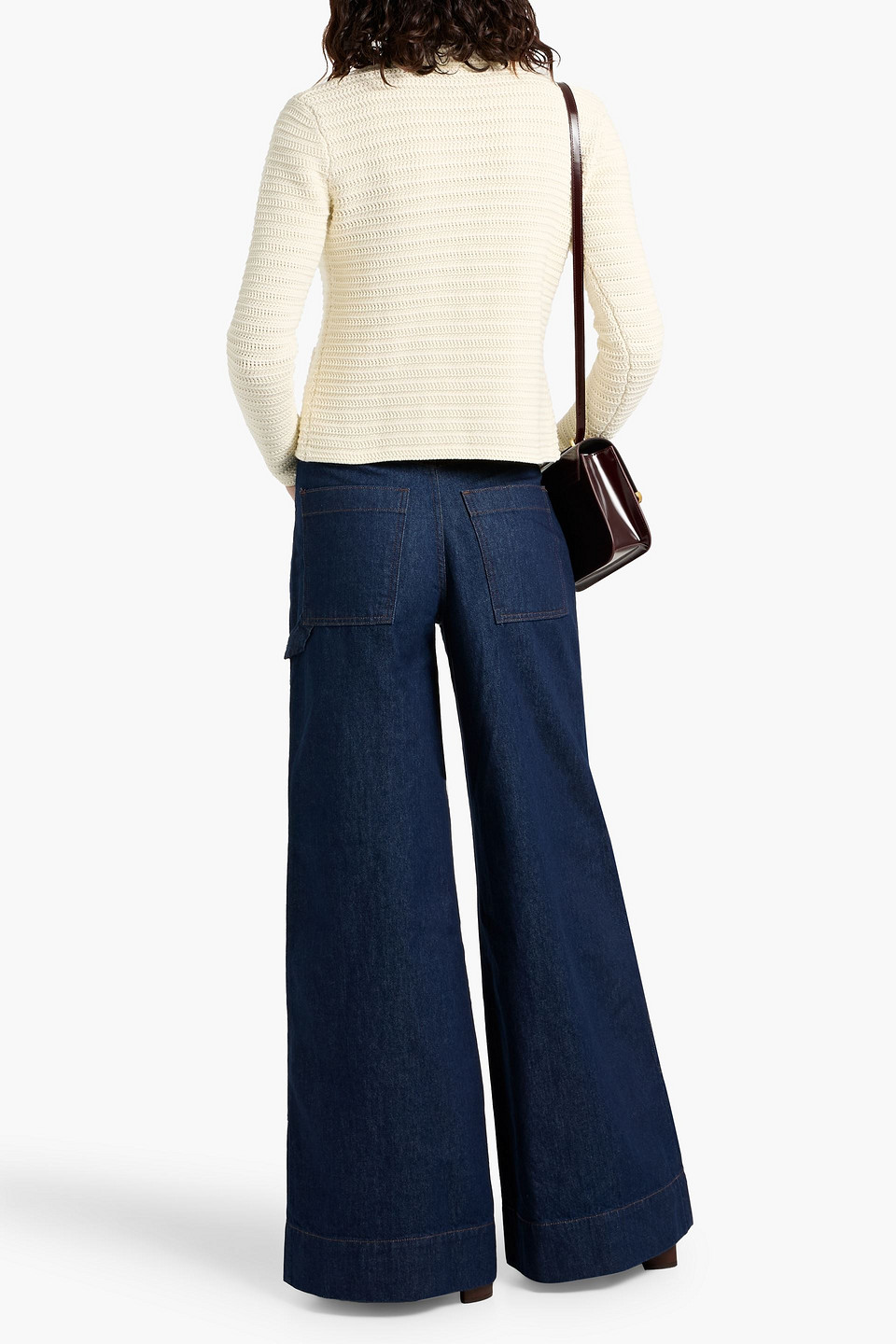 Frame Crocheted Cotton Blazer In Neutral